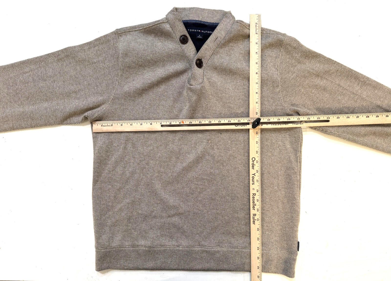 Tommy Hilfiger Vintage Tommy Hilfiger Sweater Men MED Beige Elbow Patch Y2K Size US M / EU 48-50 / 2 - 5 Thumbnail
