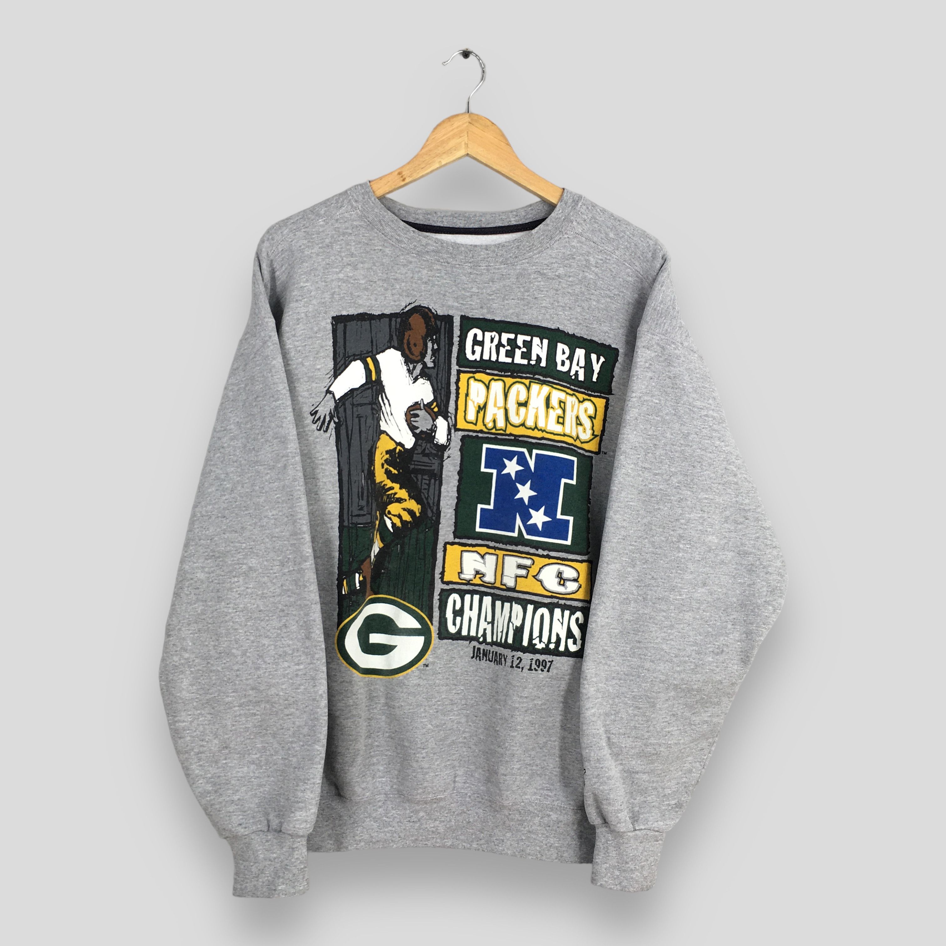 NFL Vintage Green Bay Packers NFC Gray Sweatshirt Large Size US L / EU 52-54 / 3 - 1 Thumbnail
