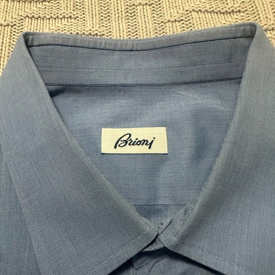 Brioni Brioni blue button down size 17.5 Size US XL / EU 56 / 4 - 4 Thumbnail