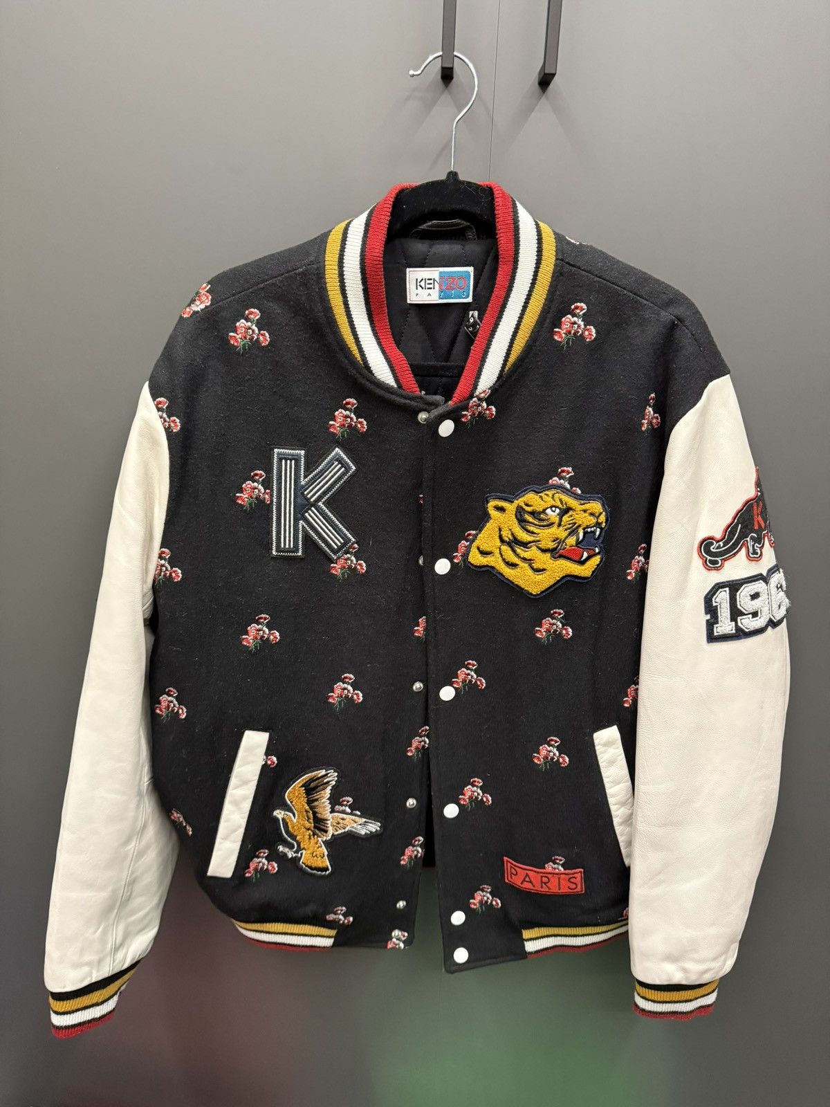 Kenzo Kenzo Multicolor Leather Tiger Varsity Jacket Size US M / EU 48-50 / 2 - 1 Thumbnail