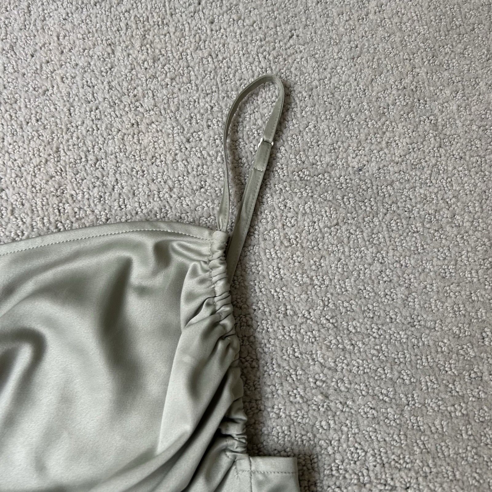 WeWoreWhat Danielle Bernstein Revolve Womens Green Satin Ruched Slip Mi Size XS / US 0-2 / IT 36-38 - 8 Thumbnail
