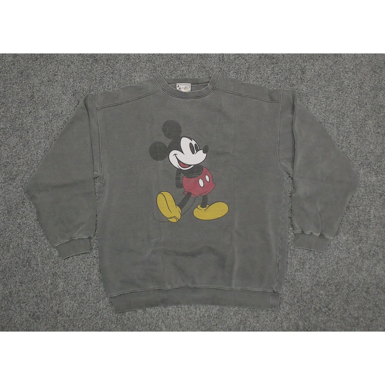 Disney Y2K Disney Faded Boxy Drop-Shoulder Mickey Mouse Sweatshirt Size US L / EU 52-54 / 3 - 3 Thumbnail