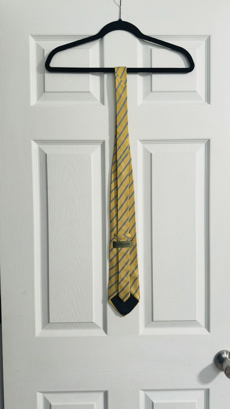 Other Fabio Fazio Men’s Silk Extra Long Tie Yellow and Blue Size ONE SIZE - 2 Thumbnail