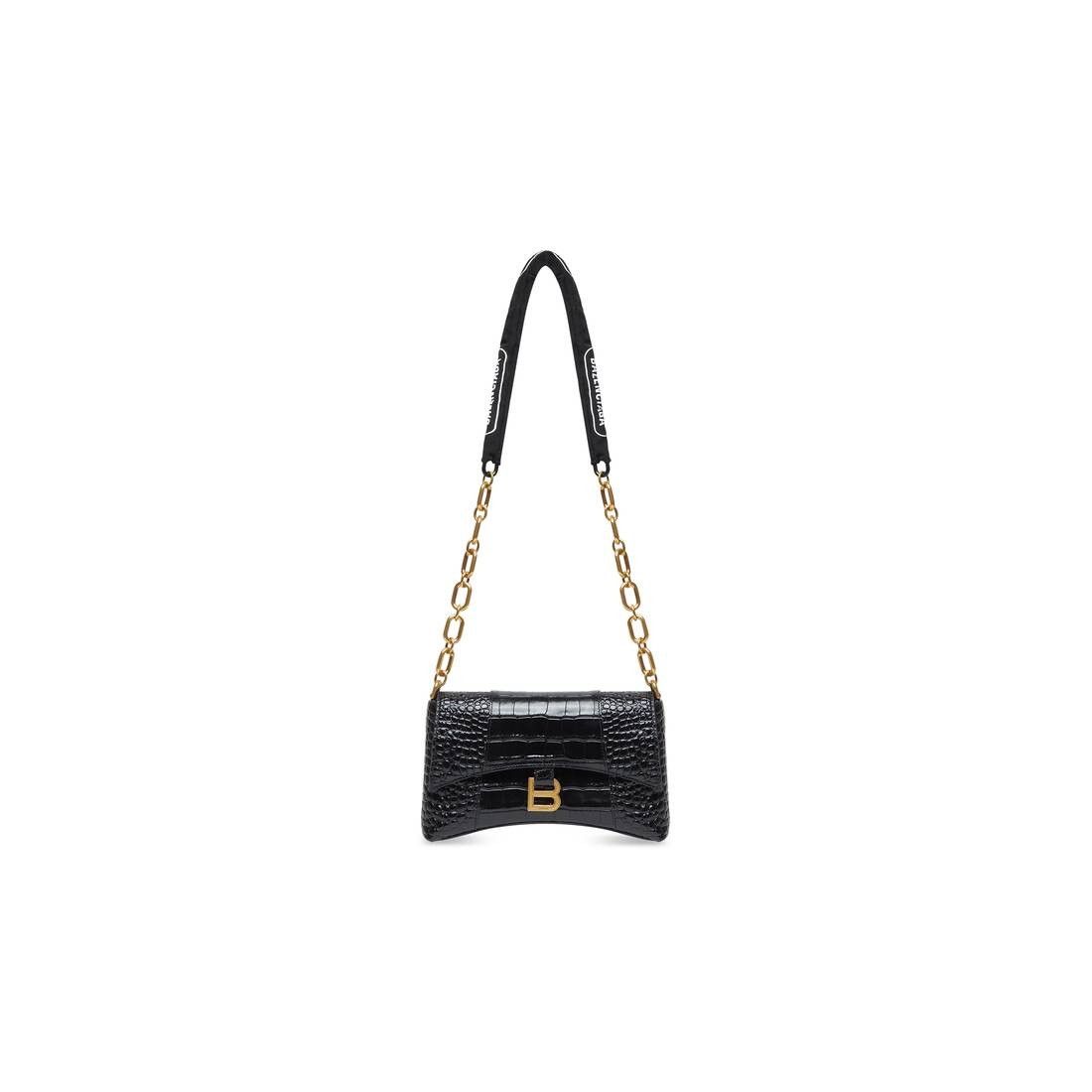 Balenciaga Downtown Xs Shoulder Bag Crocodile Embossed in Black Size ONE SIZE - 1 Thumbnail