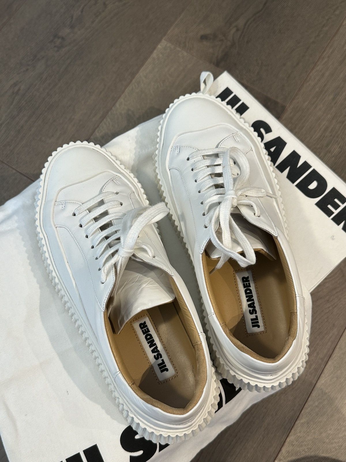 image of Jil Sander Low-Top Sneakers in White, Women's (Size 8)