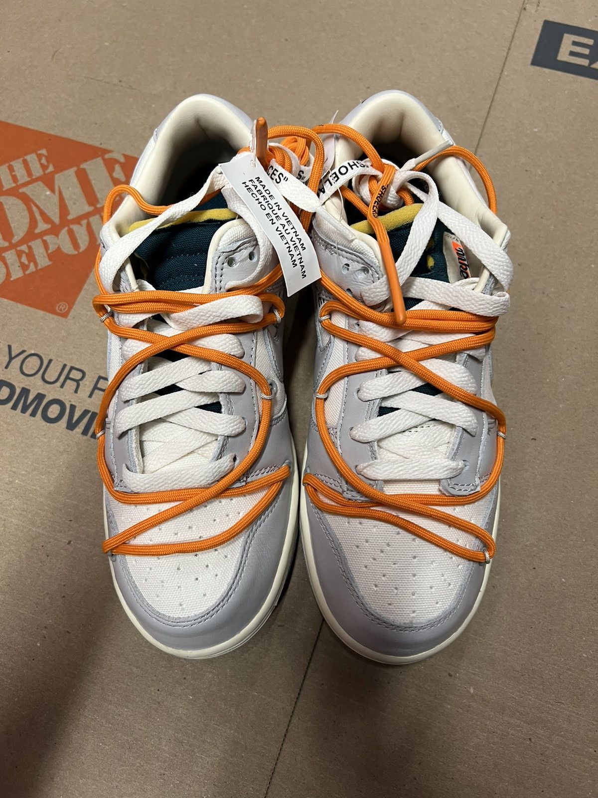 Nike × Off-White Off White/Nike Dunk Low Lot44-Sail/Neutral Grey-Alpha Orange Size US 5.5 / EU 38 - 2 Thumbnail