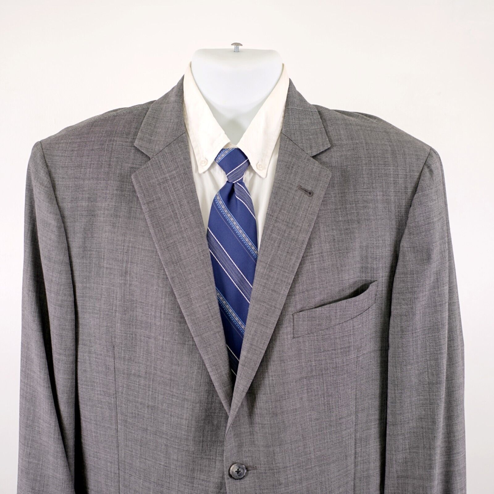 Joseph Abboud Joseph Abboud Tollegno 1900 Super 120s Wool Gray Sharkskin 4 Size 42R - 1 Thumbnail