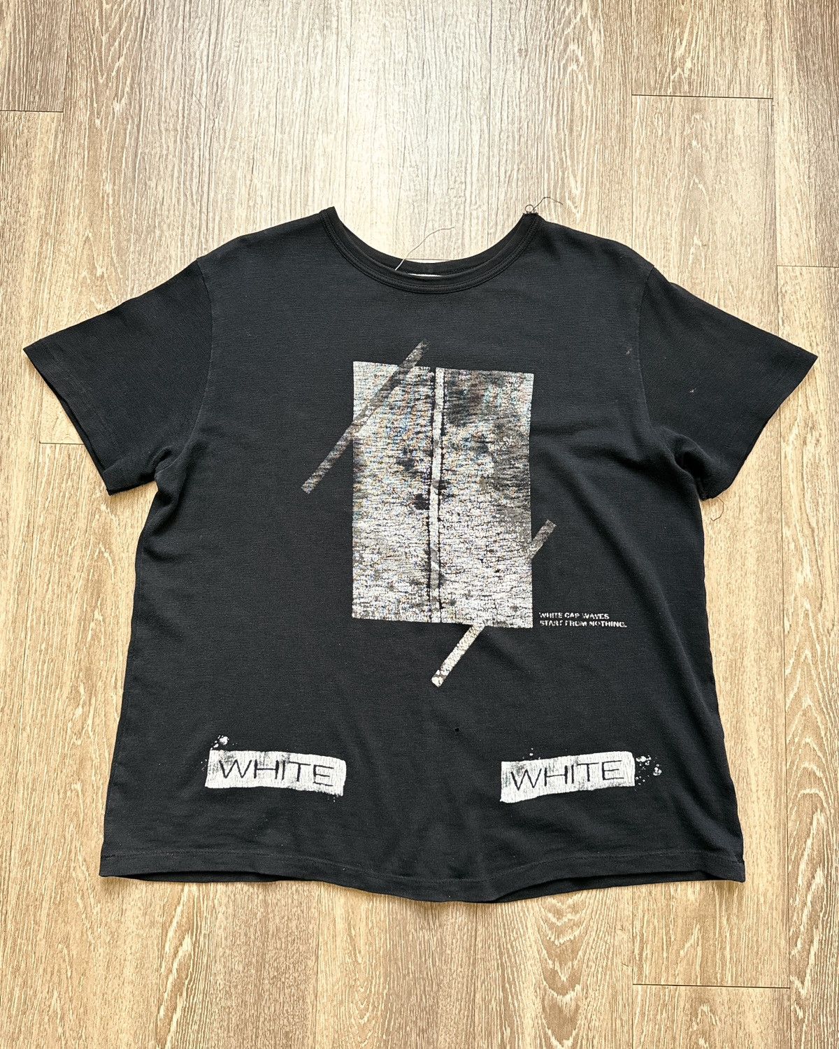 Off-White Off White Waves T Shirt Black Men’s S Virgil Abloh Archive Size US S / EU 44-46 / 1 - 1 Thumbnail