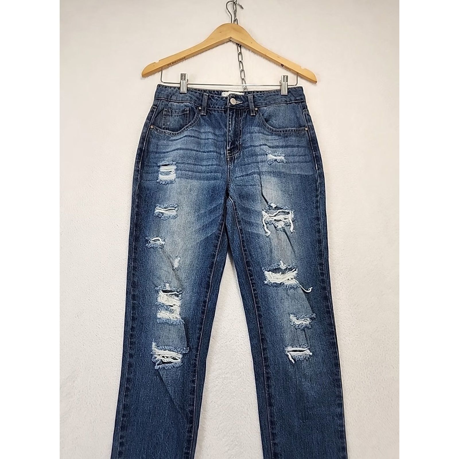 Vintage Tricot Women's Jeans Size SMALL Regular Fit Tapered Denim Blue Distressed W30 Regular Women Jeans Blue Distressed 5-Pocket Modern Classic Vintage: No Size 28" / US 6 / IT 42 - 3 Thumbnail