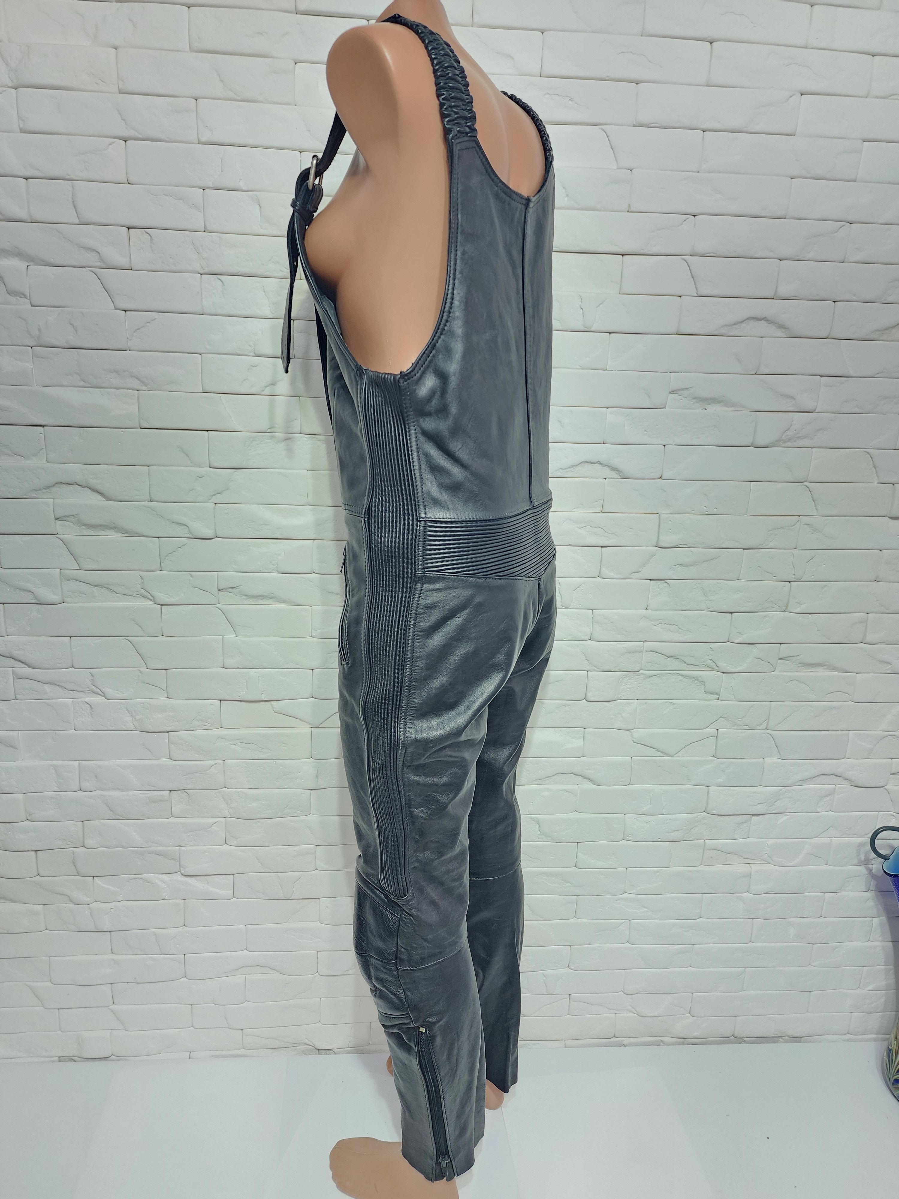Other Unisex black leather jumpsuit. Size 36" / US 14 / IT 50 - 6 Thumbnail