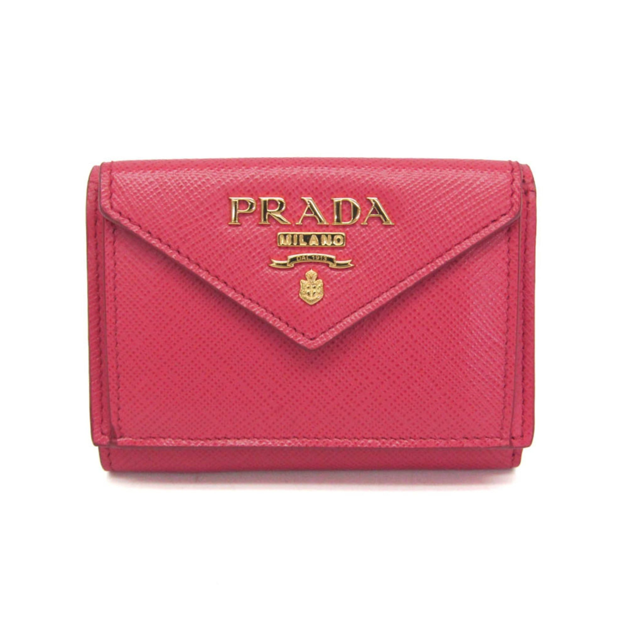Prada Prada Saffiano SAFFIANO METAL 1MH021 Women's Leather Wallet (tri-fold) Pink Size ONE SIZE - 1 Thumbnail