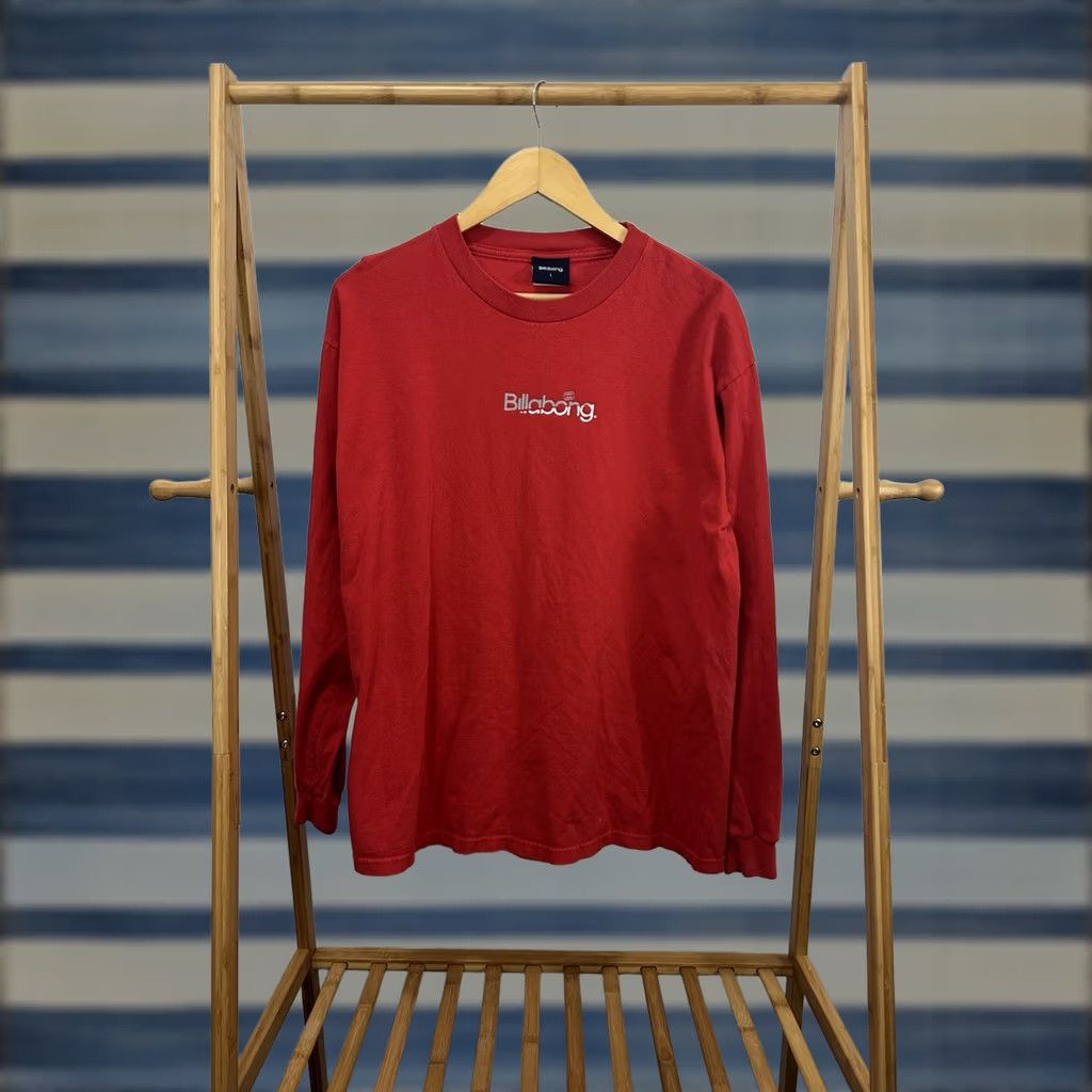 Billabong VTG Billabong Long Sleeve T-Shirt Swoosh Double Sided Red L Mens Size US L / EU 52-54 / 3 - 1 Thumbnail
