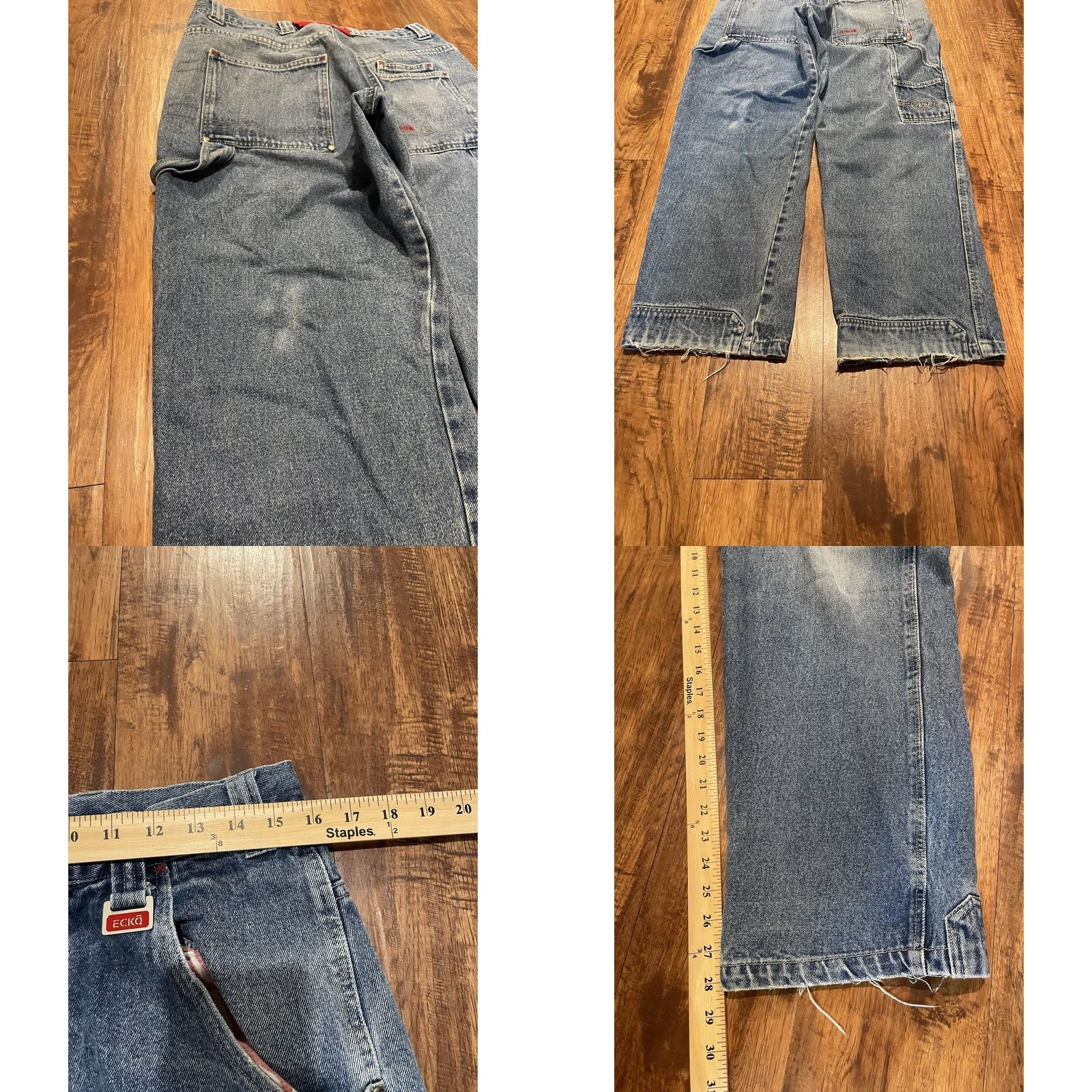 Ecko Unltd. VTG Ecko Unltd Jeans Denim Mens 34 32x28 Wide Leg Loose Fit Blue 90s Y2K F599 Size US 34 / EU 50 - 8 Thumbnail