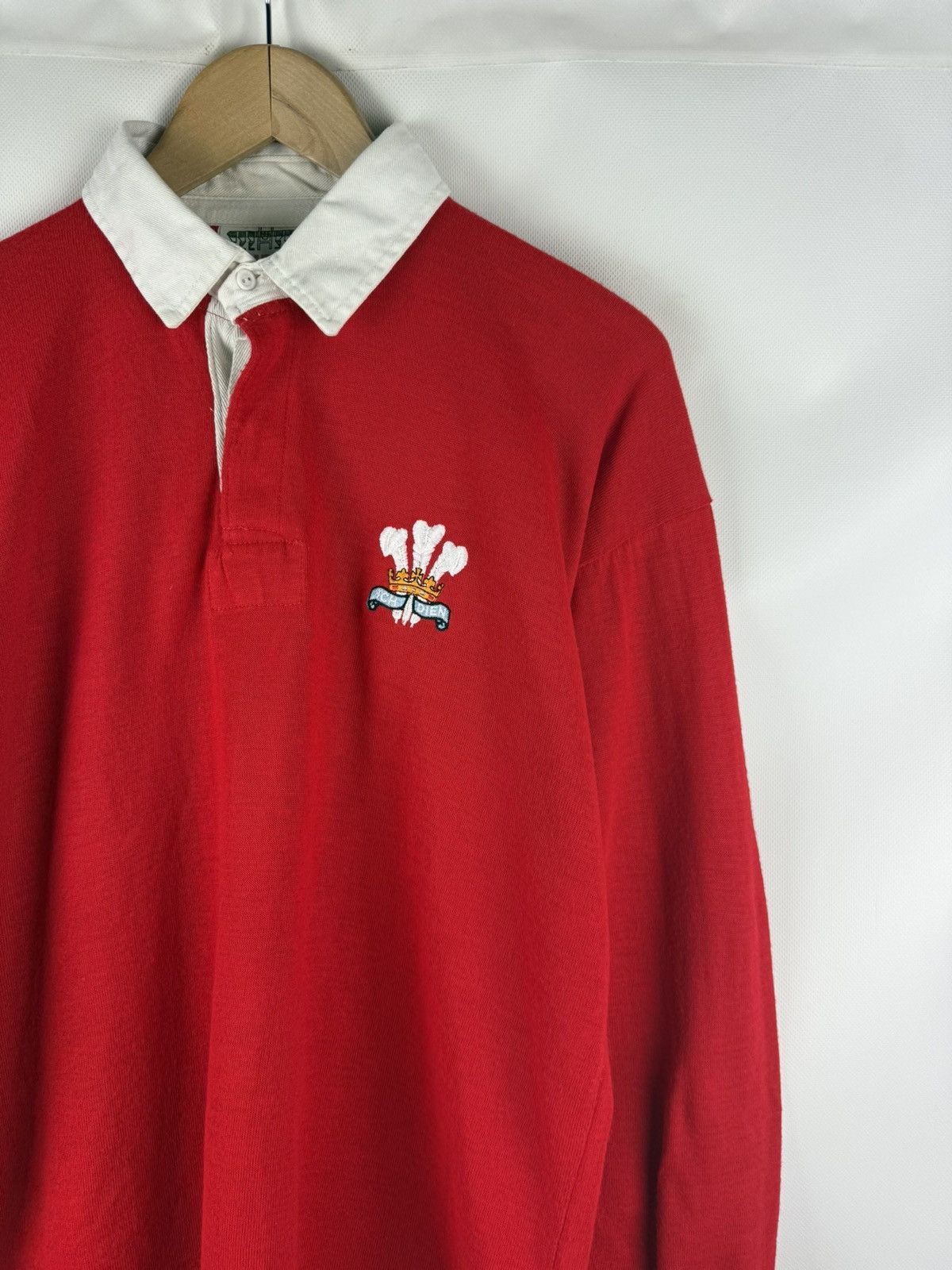 Vintage Vintage 80s Halbro Wales Rugby Union Ich Dien Jersey Shirt Size US L / EU 52-54 / 3 - 5 Thumbnail