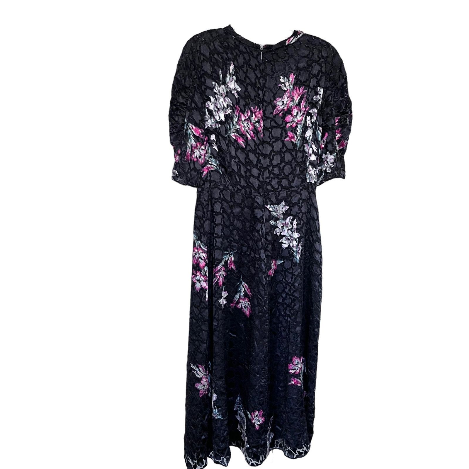 Rebecca Taylor REBECCA TAYLOR Noha Puff Sleeve Floral Midi Dress Size M / US 6-8 / IT 42-44 - 1 Thumbnail