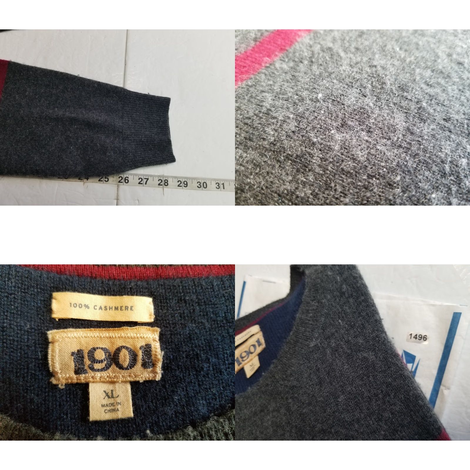 Vintage VINTAGE 1901 Black Cashmere Cotton Blend Men's Classic Pullover Sweater XL Gray Mens Size US XL / EU 56 / 4 - 8 Thumbnail