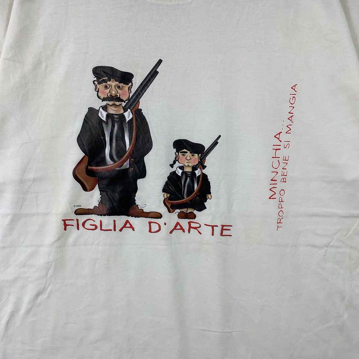 Vintage Vintage FIGLIA D’ARTE MINCHIA Lupara Comic Strip Tee Shirt Size US S / EU 44-46 / 1 - 3 Thumbnail