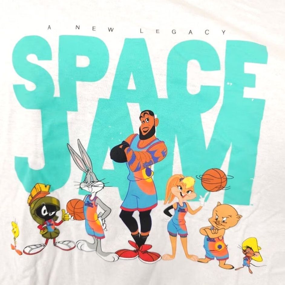 Vintage Space Jam T Shirt Mens 2XL White A New Legacy LeBron James Tune Squad Cartoon Bugs Bunny Warner Bros Pac-Lab? Size US XXL / EU 58 / 5 - 3 Thumbnail