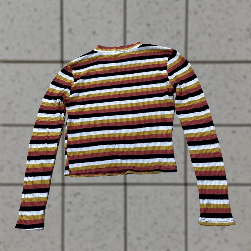 Vintage Caution to the wind Sweater Women S Brown Orange Hippie 70s Made USA Boho Pile Knit Stripe Vintage Pullover Size S Mens Womens Girls Boys Size S / US 4 / IT 40 - 1 Thumbnail
