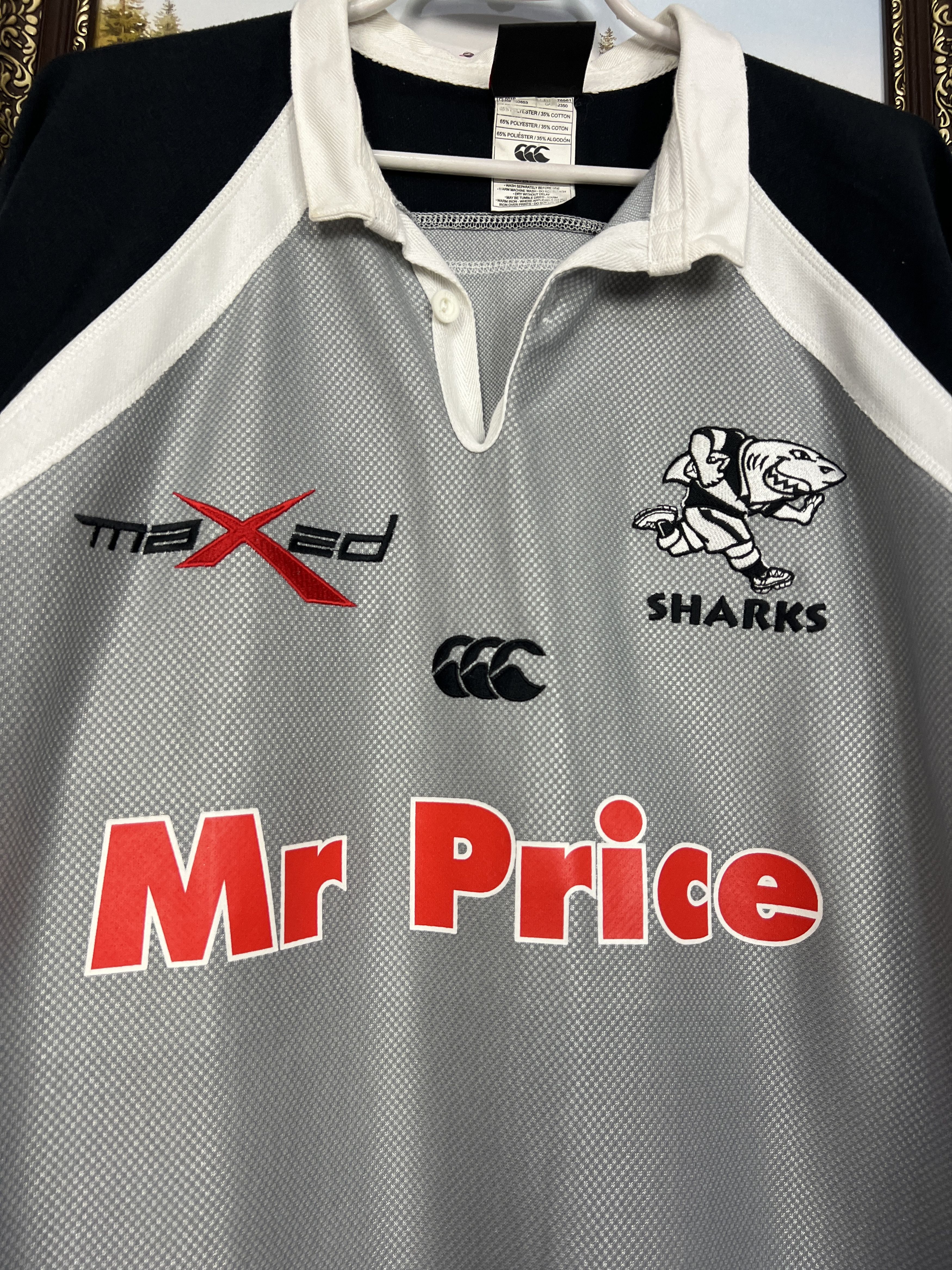 Vintage Canterbury Natal Sharks Rugby Union Jersey Trikot Shirt Size US L / EU 52-54 / 3 - 3 Thumbnail
