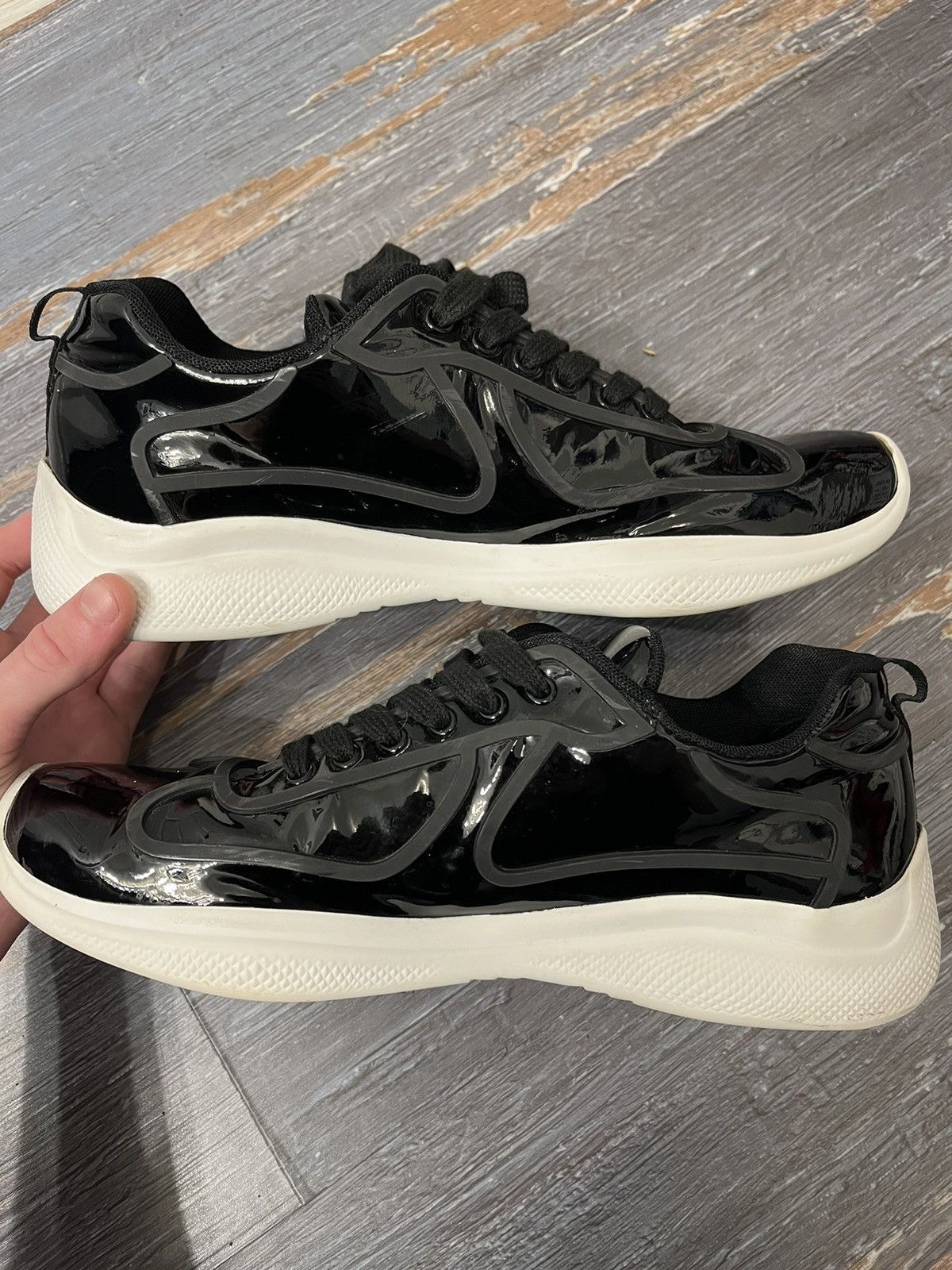 Prada Prada Americas Cup Low Black Patent Size US 11 / EU 44 - 3 Thumbnail