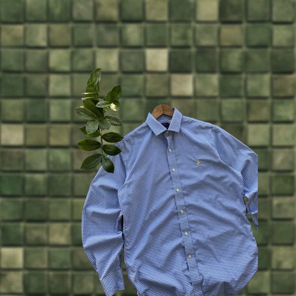 Polo Ralph Lauren VINTAGE Polo Ralph Lauren Shirt Plaid Checked Blue White Button Up Luxury Shirt Men M Size US M / EU 48-50 / 2 - 1 Thumbnail