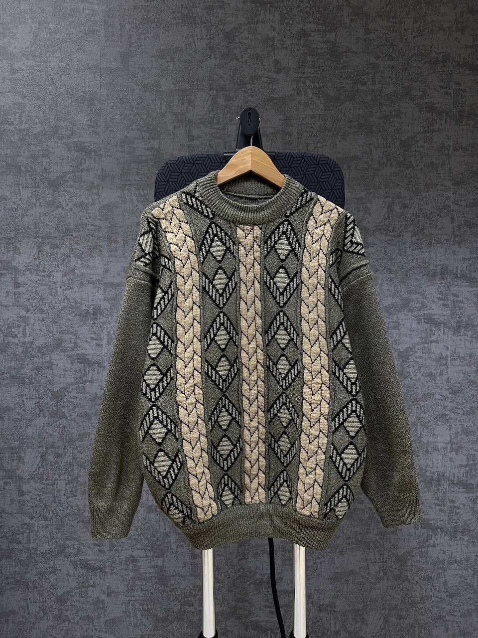 Coogi × Vintage Vintage Avant Garde Coogi Style Knit Sweater Green Size US M / EU 48-50 / 2 - 1 Thumbnail