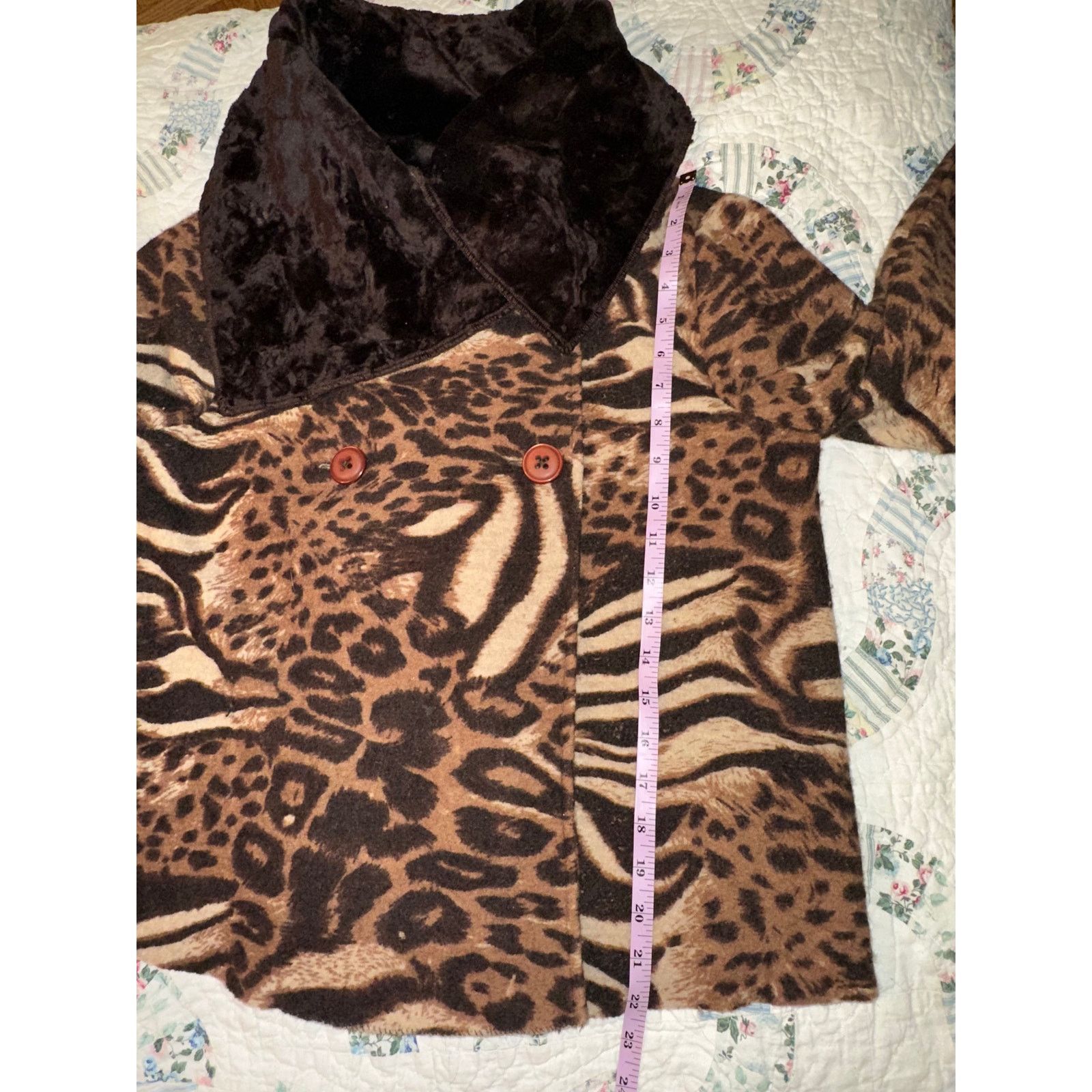 Other Y2K MIXED ANIMAL PRINT LEOPARD SWEATER JACKET WRAP COLLAR S Size S / US 4 / IT 40 - 6 Thumbnail
