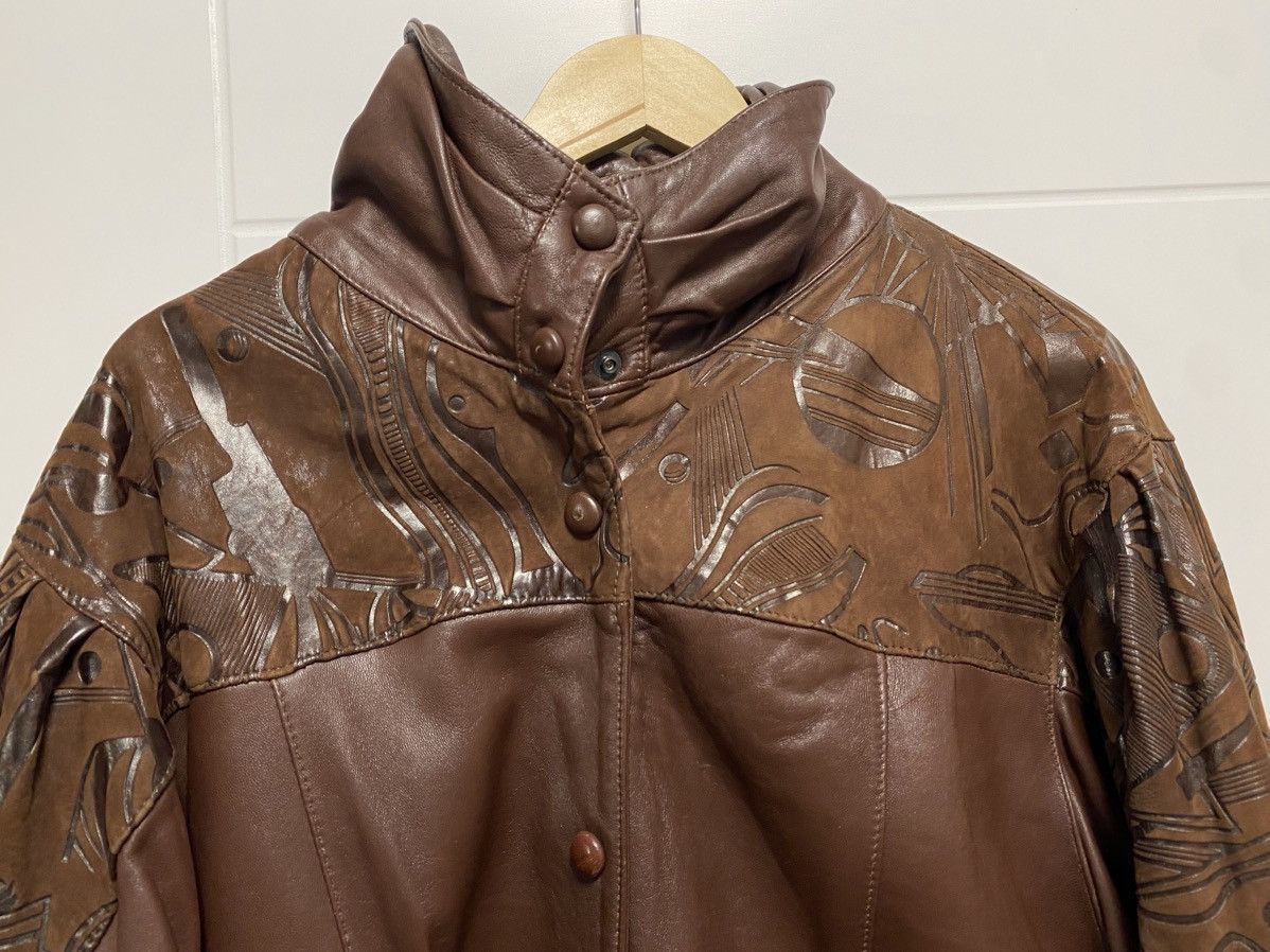 Affliction × Vintage Leather Brown jacket vintage oversize Size L / US 10 / IT 46 - 2 Thumbnail