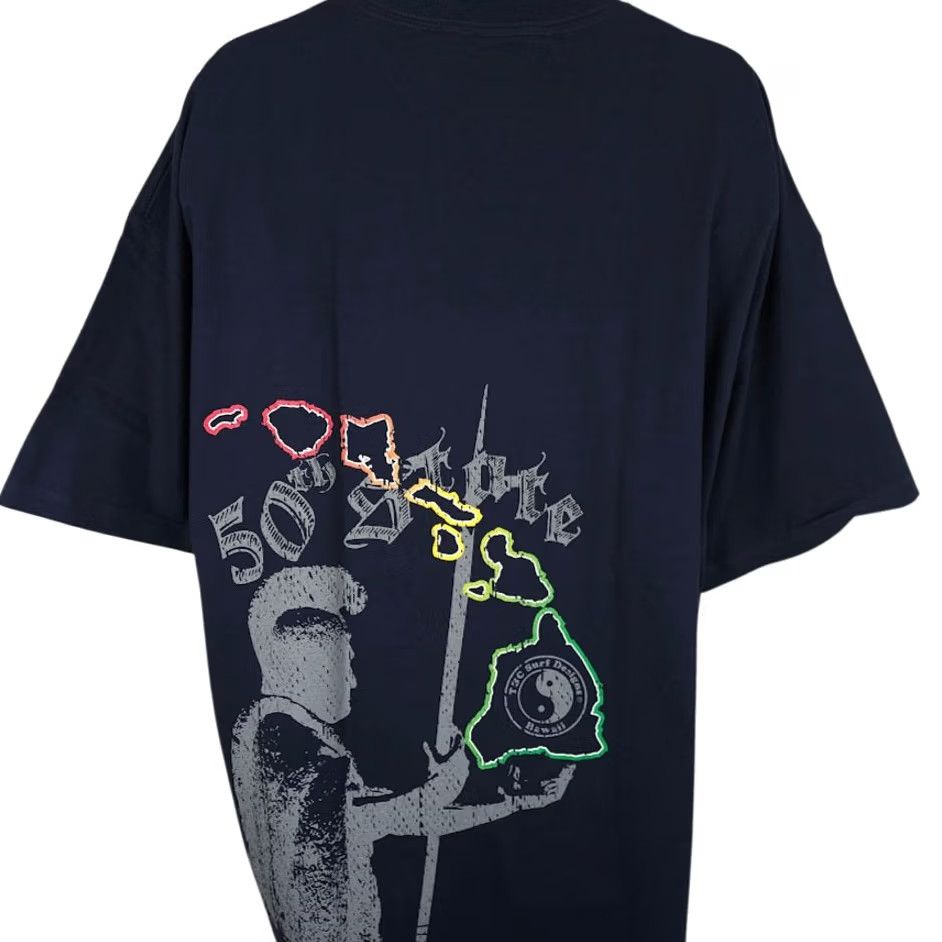 Vintage VINTAGE T&C Surf Designs T Shirt Mens 3XL Blue Hawaii 50th State Surf 2000s Tropic US Theme Men Shirt Blue T-Shirt Vintage 3XL Mens Size US XXL / EU 58 / 5 - 4 Thumbnail