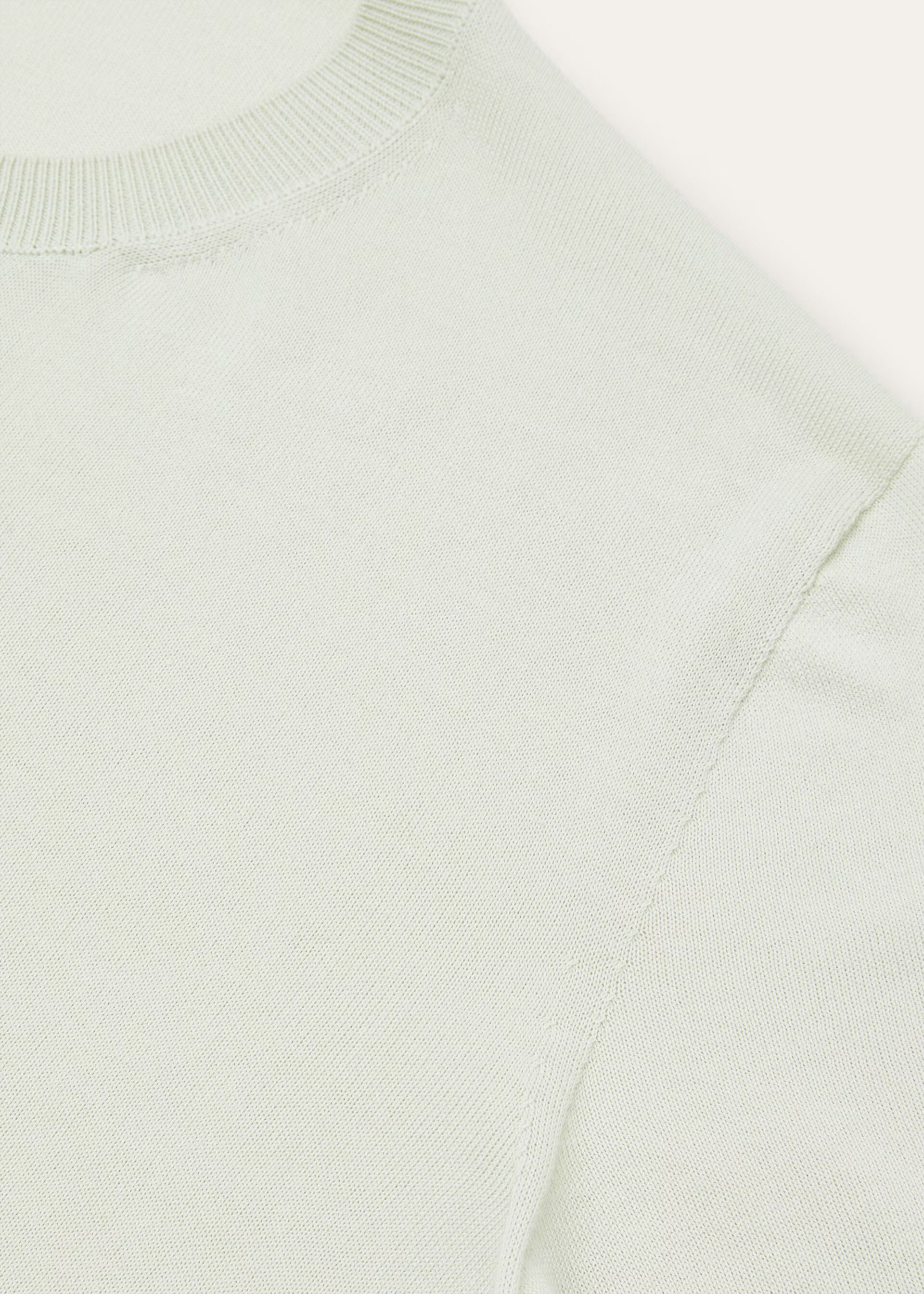 Loro Piana os11x0426 FAM7984 Angera Crewneck T-Shirt in Snow Waterfall Size M / US 6-8 / IT 42-44 - 7 Thumbnail