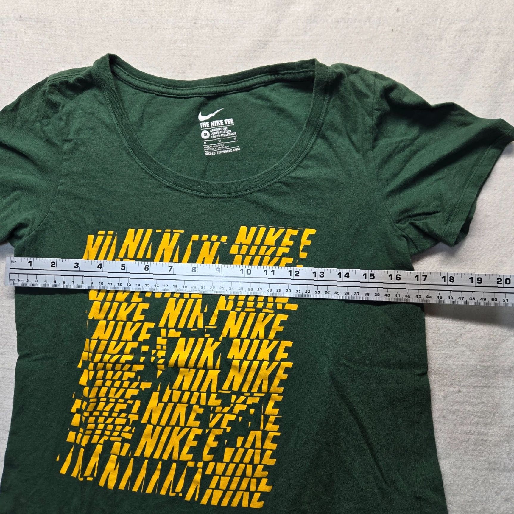 Nike Nike Shirt Women Adult M Green Logo Short Sleeve Crew Neck 100% Cotton Basic T-Shirt Size M / US 6-8 / IT 42-44 - 4 Thumbnail