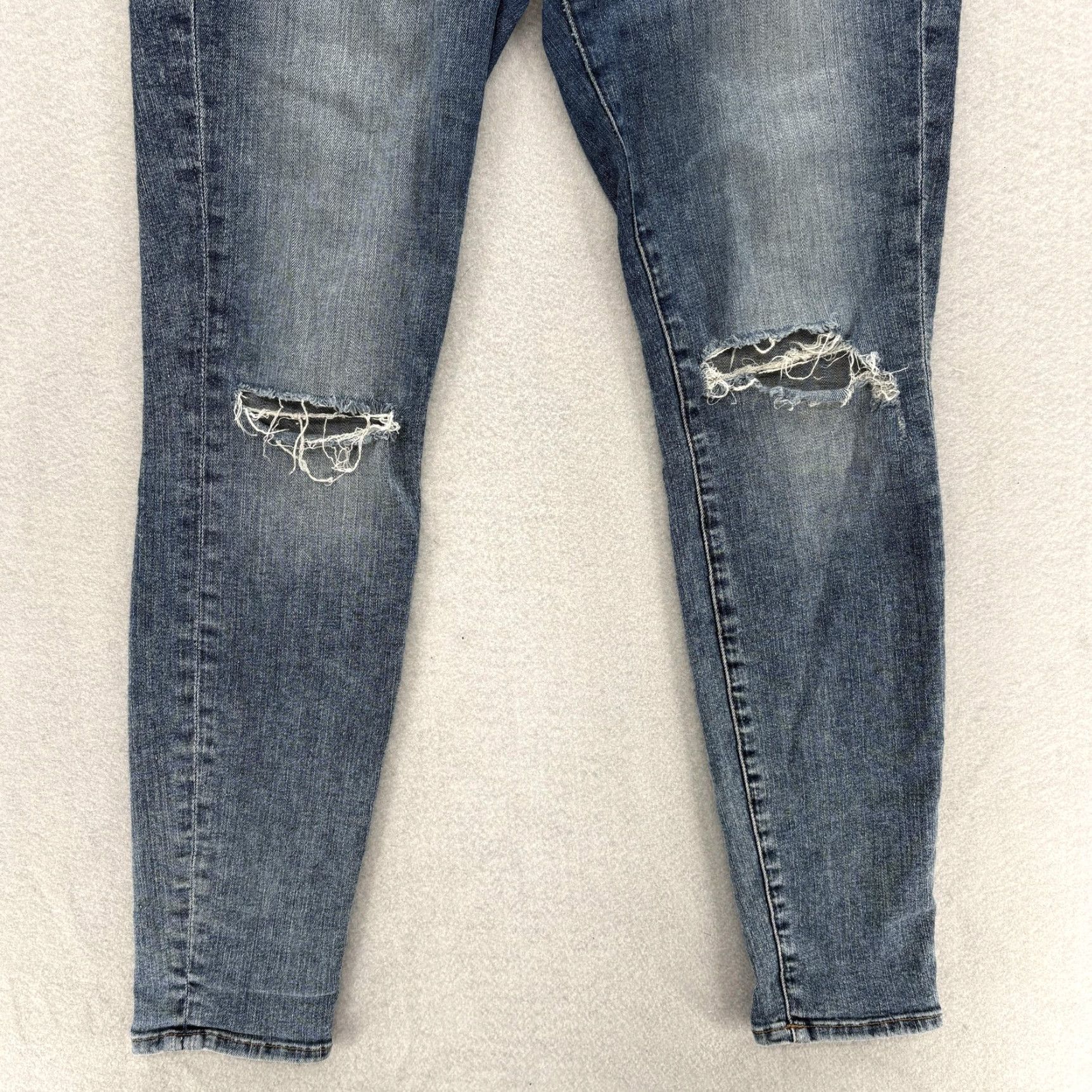 Good American Good American Jeans Womens 10/30 Distressed Ankle Skinny Medium Blue Jeans Size 32" / US 10 / IT 46 - 3 Thumbnail
