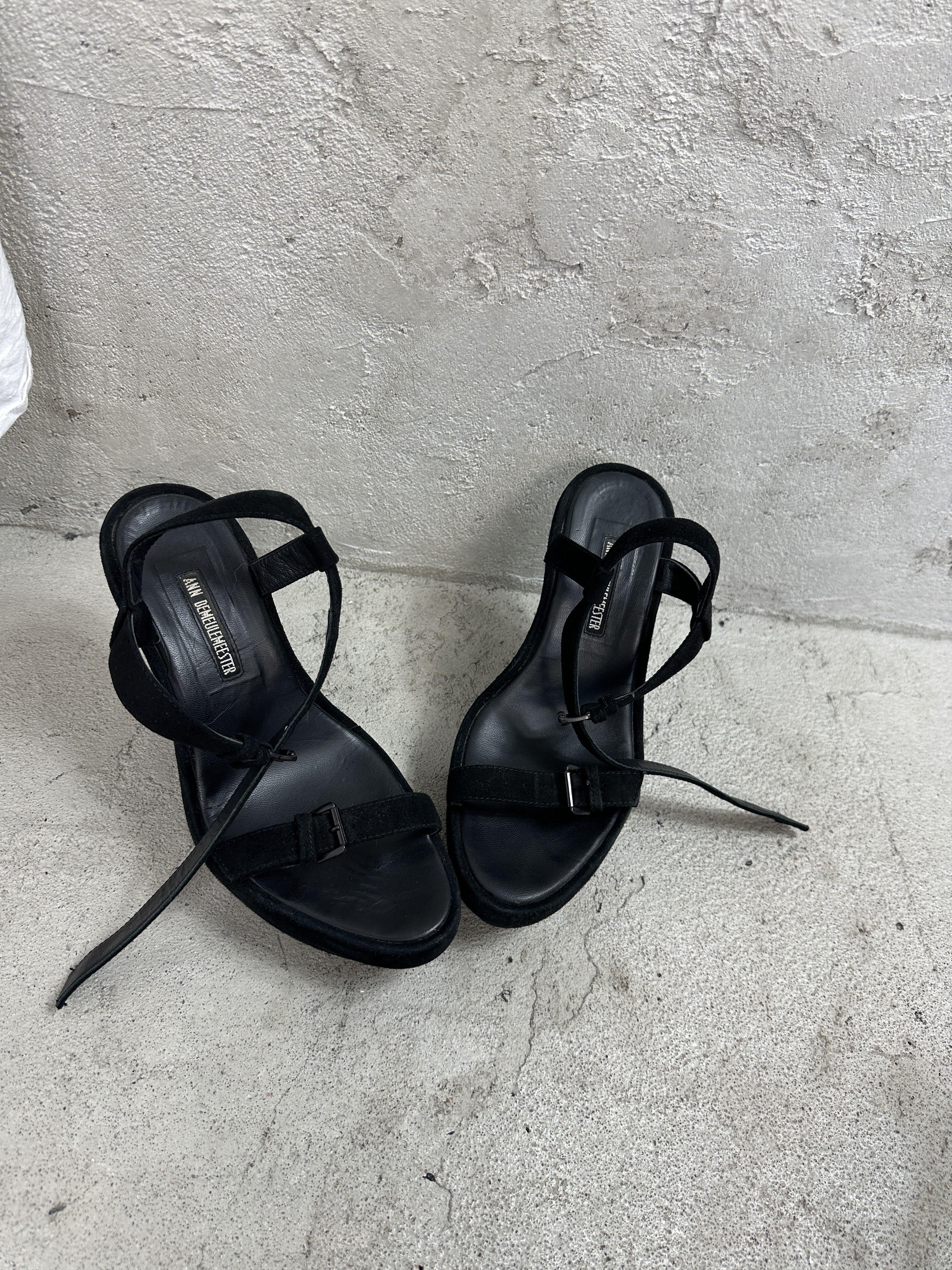 Ann Demeulemeester × Vintage Vintage Avant Garde Leather Wedge Suede Sandals Size US 8 / IT 38 - 8 Thumbnail
