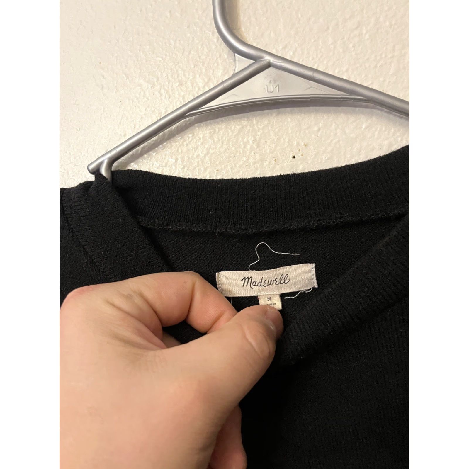 Madewell Madewell Sweater Womens M Black Crew Neck Puff Shoulder Long Sleeve Pullover Size M / US 6-8 / IT 42-44 - 2 Thumbnail