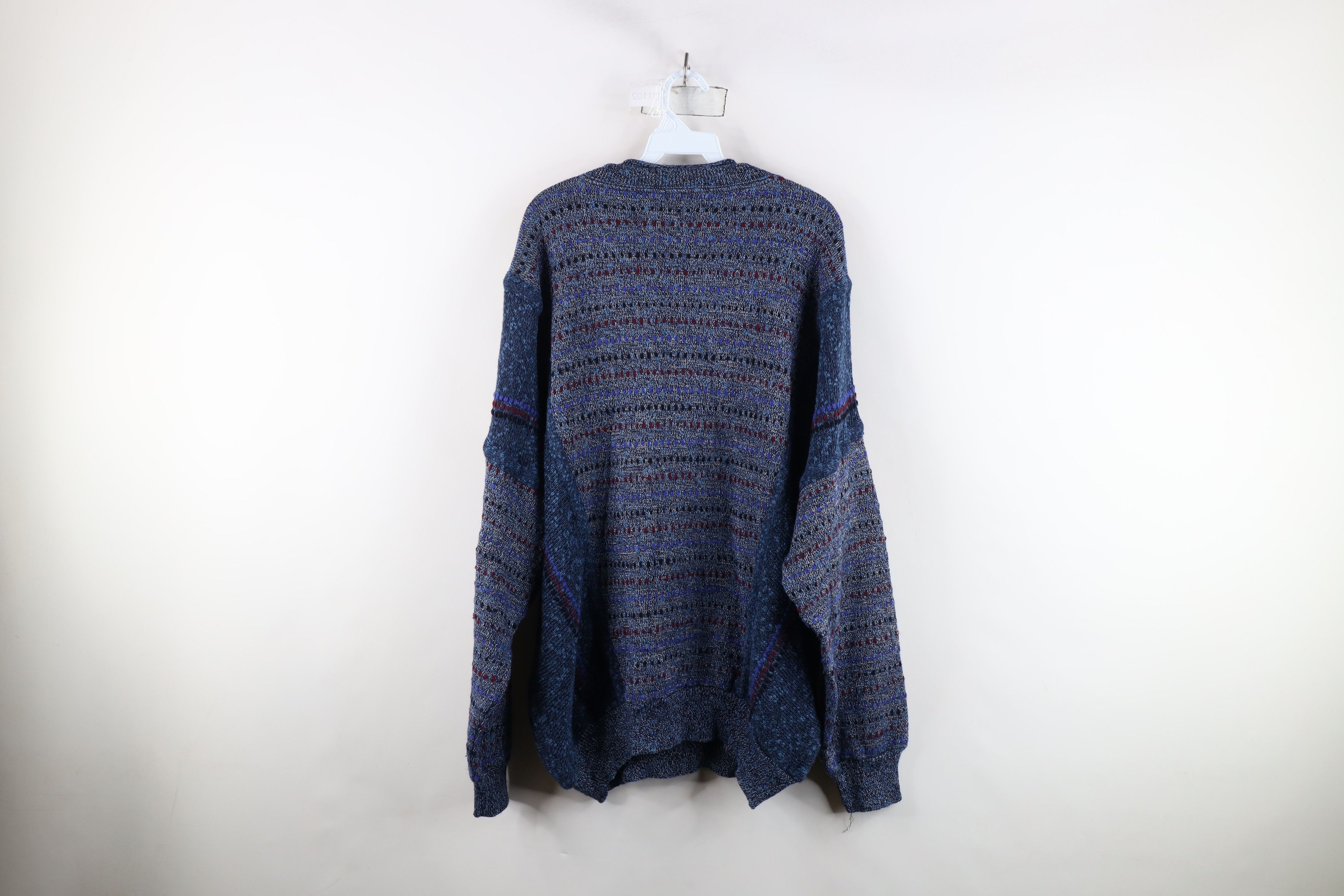 Vintage Vintage 90s Coogi Style Striped Knit V-Neck Sweater Size US XXL / EU 58 / 5 - 7 Thumbnail
