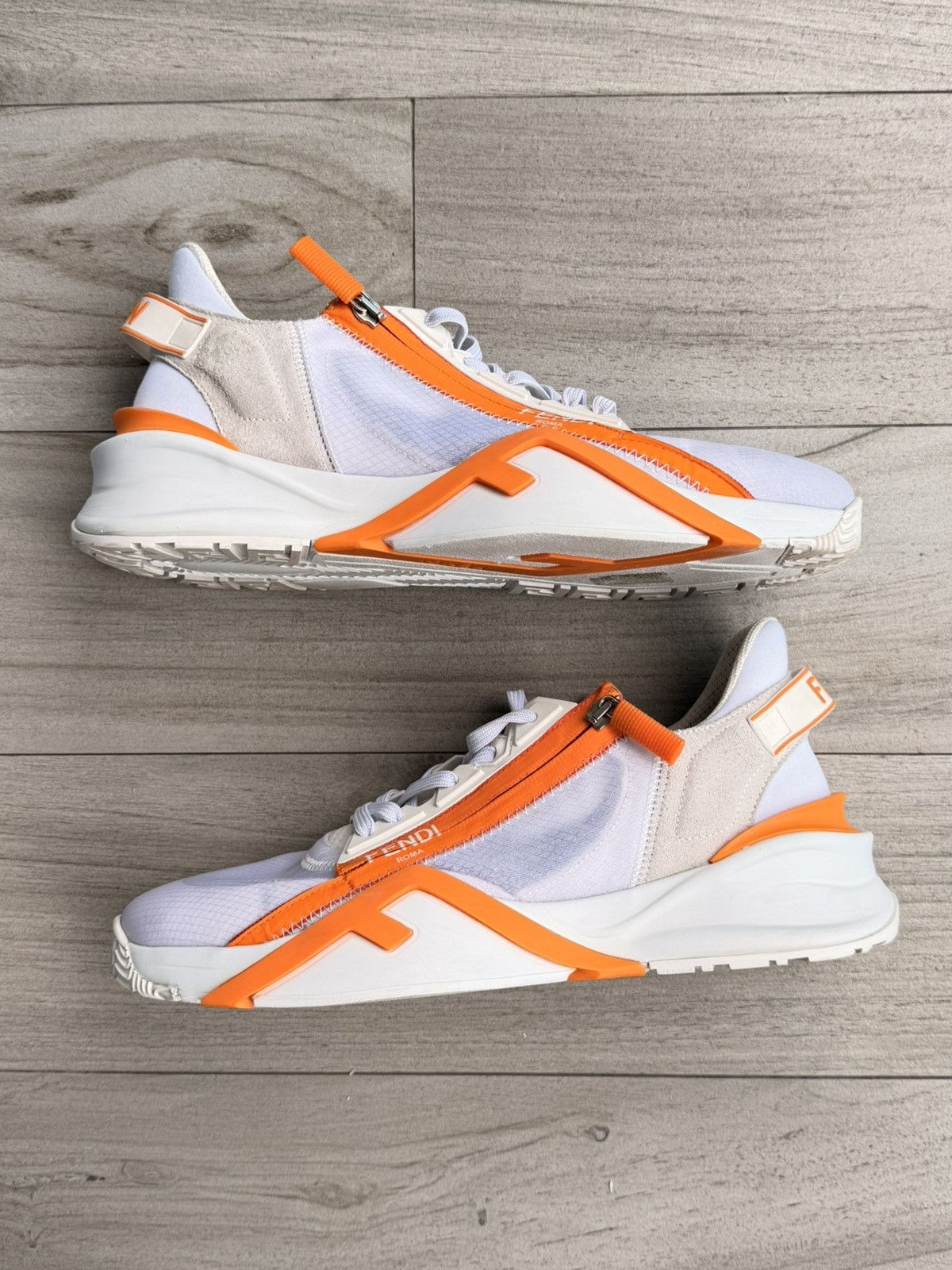 Fendi Fendi Flow Sneakers White Orange Size 9 Size US 9 / EU 42 - 2 Thumbnail