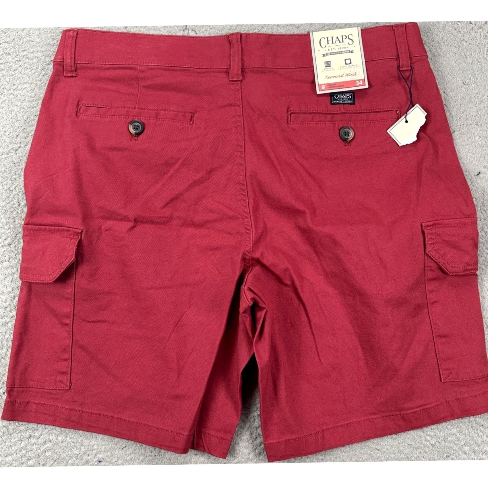 Chaps Chaps Cargo Shorts Men 34 Red Relaxed Flat Front Pockets Button Casual Summer Outdoor Size US 36 / EU 52 - 3 Thumbnail