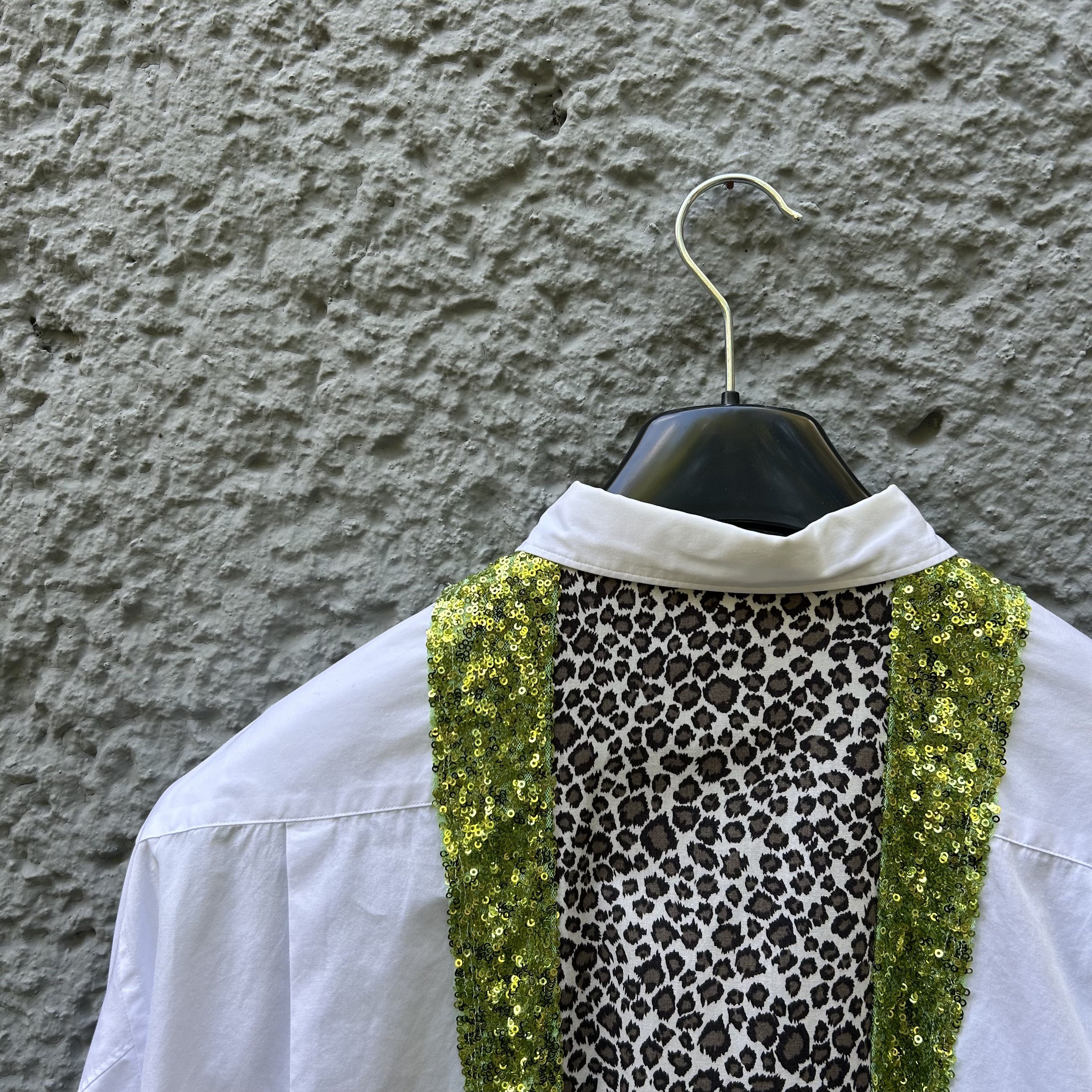 Comme des Garcons Homme Plus CDG Homme Plus White Sequin Leopard Print Shirt S/S18 Size US S / EU 44-46 / 1 - 3 Thumbnail