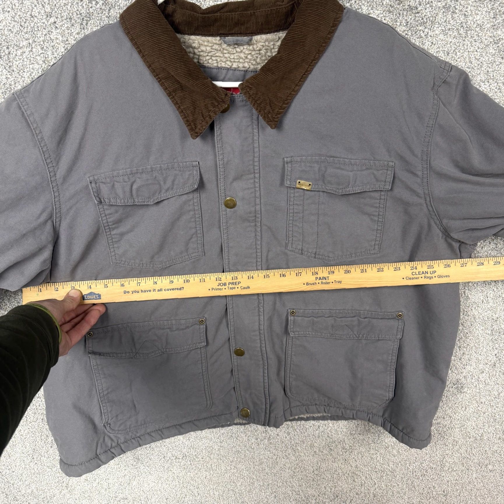 Wrangler Wrangler Field Jacket Men 3XL Gray Sherpa Lined Canvas Workwear Bomber Jacket Short Zip Insulated Utility Coat Casual Winter Outdoors Mens Size US XXL / EU 58 / 5 - 4 Thumbnail