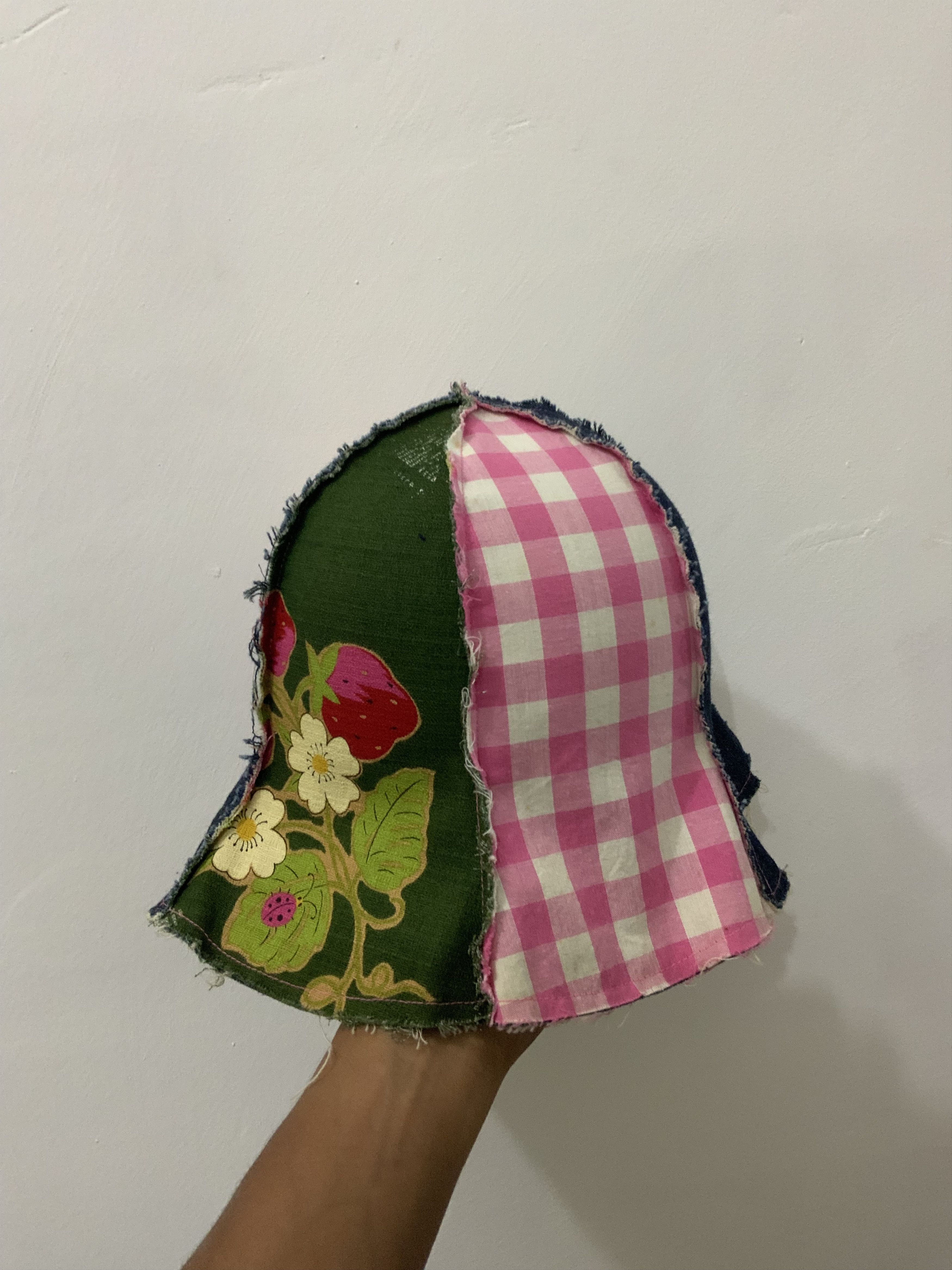 Japanese Brand DENIM PATCHWORK SASHIKO BUCKET HAT Size ONE SIZE - 4 Thumbnail