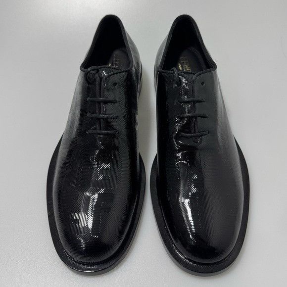 Fendi Fendi FF Vernice Chain Link Lace-Up Oxfords Black Men’s Size Size US 7 / EU 40 - 2 Thumbnail