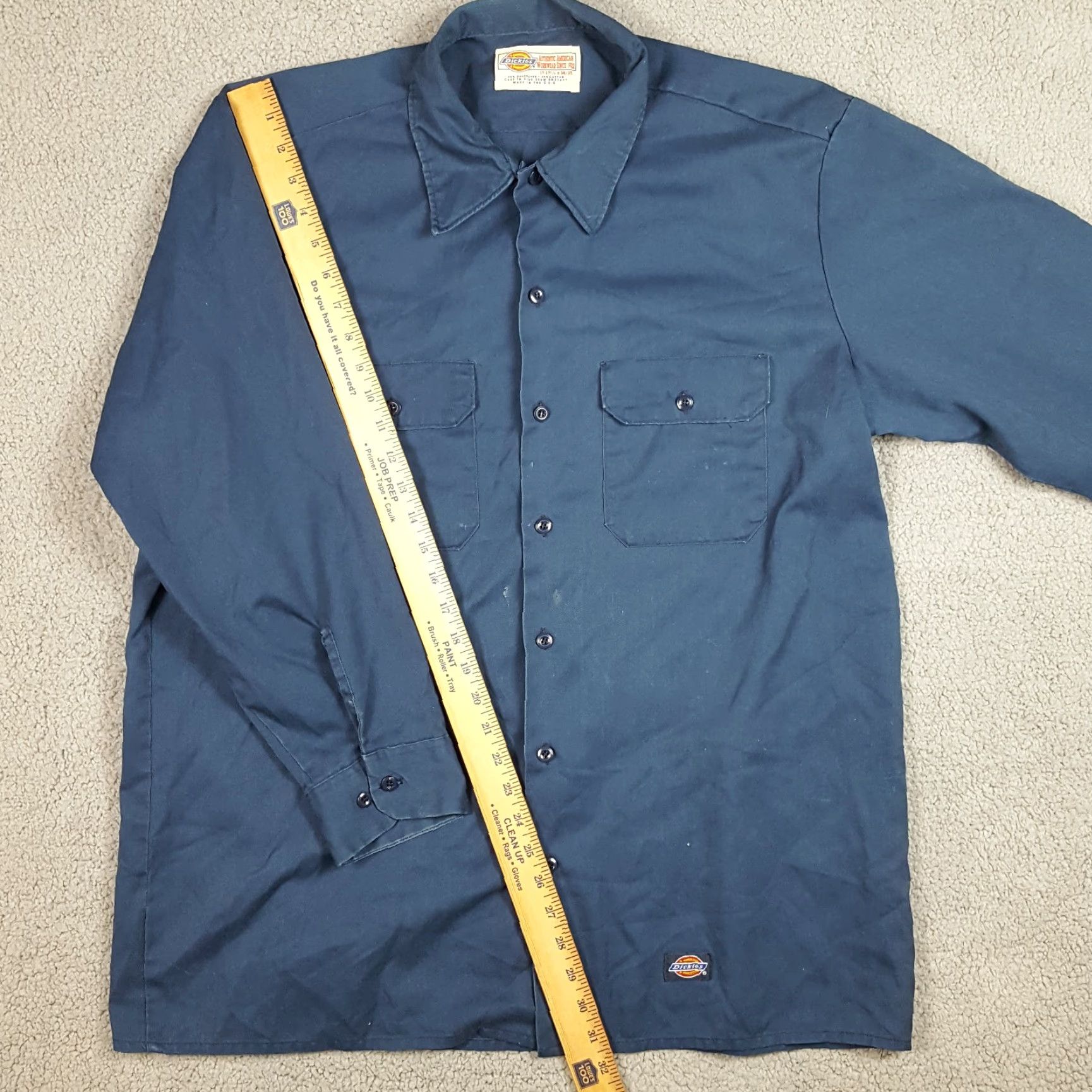 Dickies VINTAGE 90s Dickies Distressed Button-Up Work Shirt Men's XL Blue USA Retro Grunge Size US XL / EU 56 / 4 - 6 Thumbnail