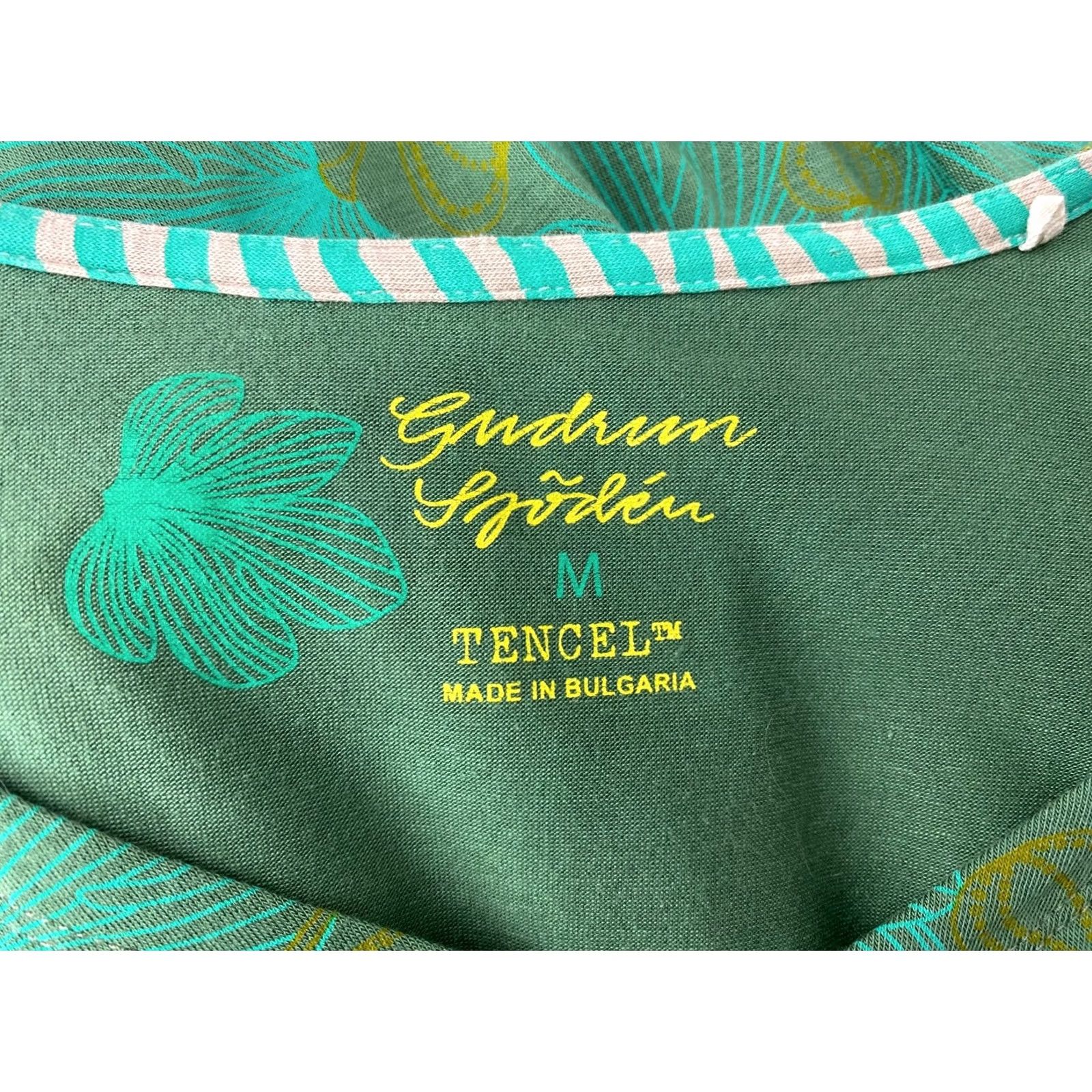 Vintage Gudrun Sjoden Womens Dress M Green A-Line Midi Shirt? Size M / US 6-8 / IT 42-44 - 5 Thumbnail