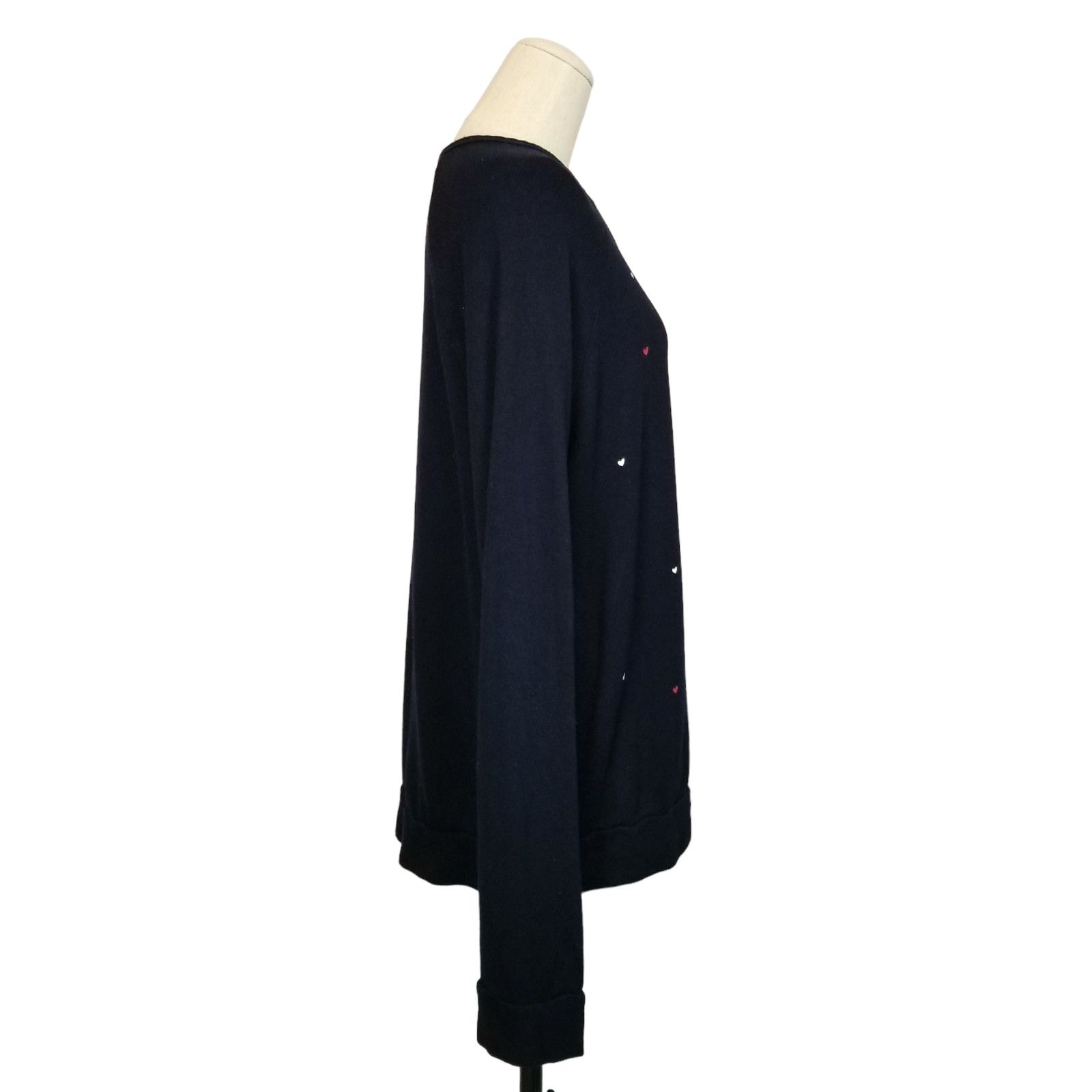 Sundry Sundry Heart Print Navy Blue Raglan Sweatshirt Sz 2 Size M / US 6-8 / IT 42-44 - 6 Thumbnail