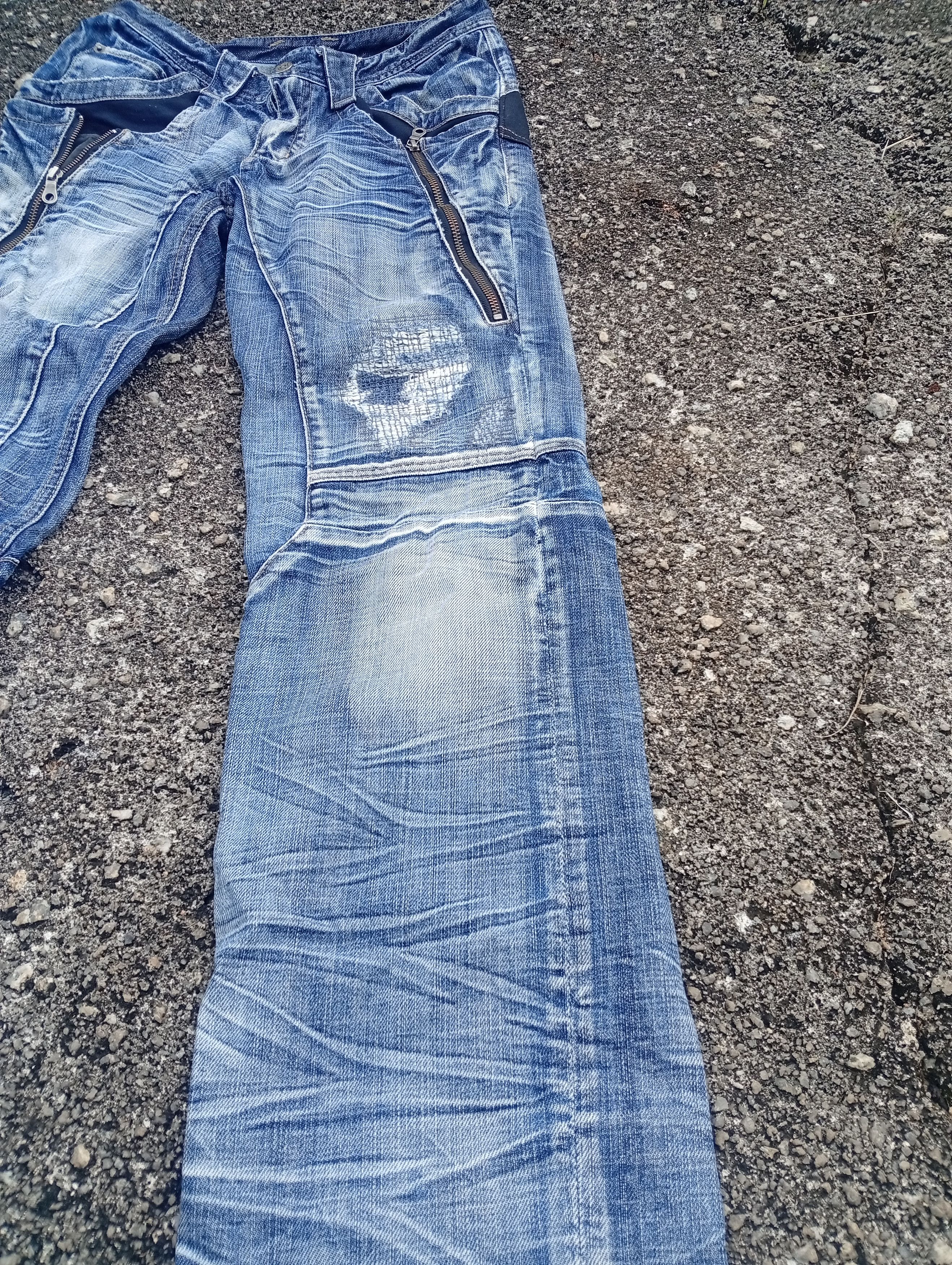 PPFM Japanese brand x PPFM moto biker distressed denim jeans Size US 29 - 3 Thumbnail