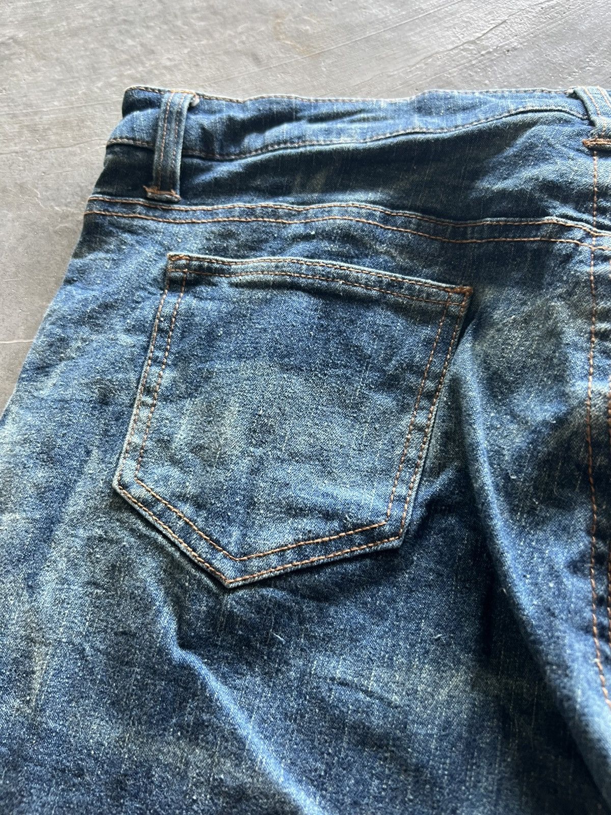 Hysteric Glamour flare japanese denim wavy tiger stripe style wash faded Size US 36 / EU 52 - 13 Thumbnail