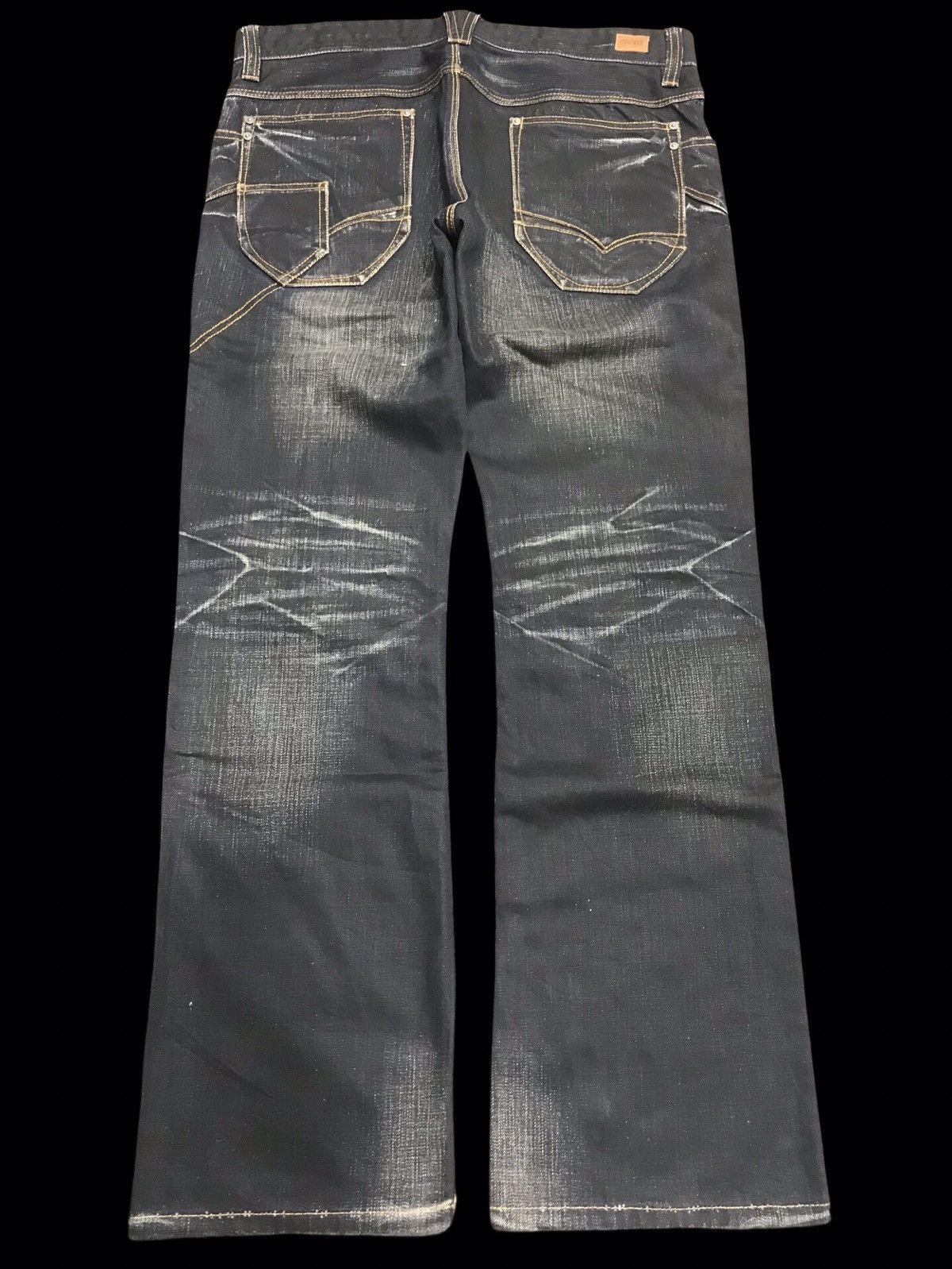 Japanese Brand 💥FLARE💥NCFM Stylish Fades Flare Bush Denim F115 Size US 34 / EU 50 - 2 Thumbnail