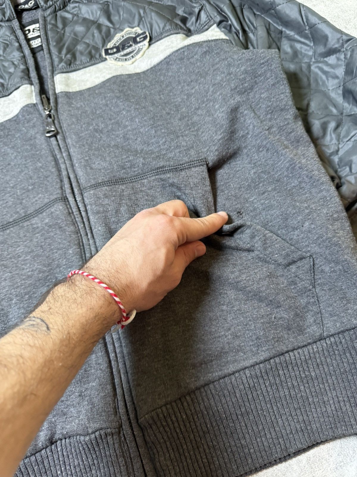 Dolce & Gabbana AW2007 Dolce & Gabbana Quilted Zip-up Grey Jacket Size US L / EU 52-54 / 3 - 7 Thumbnail