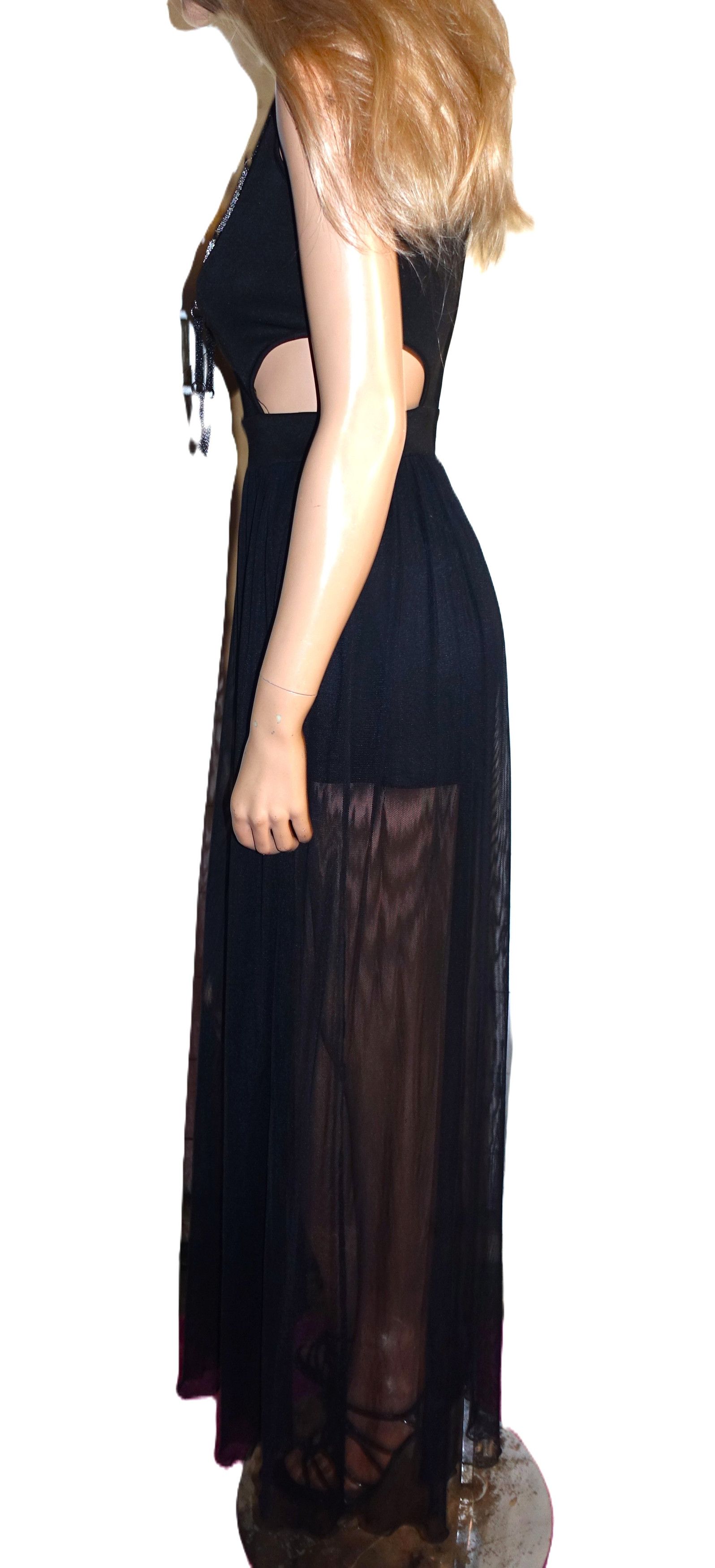 Other Mystic Black Sheer Romper Maxi Dress S Size 25" / US 0 / IT 36 - 4 Thumbnail